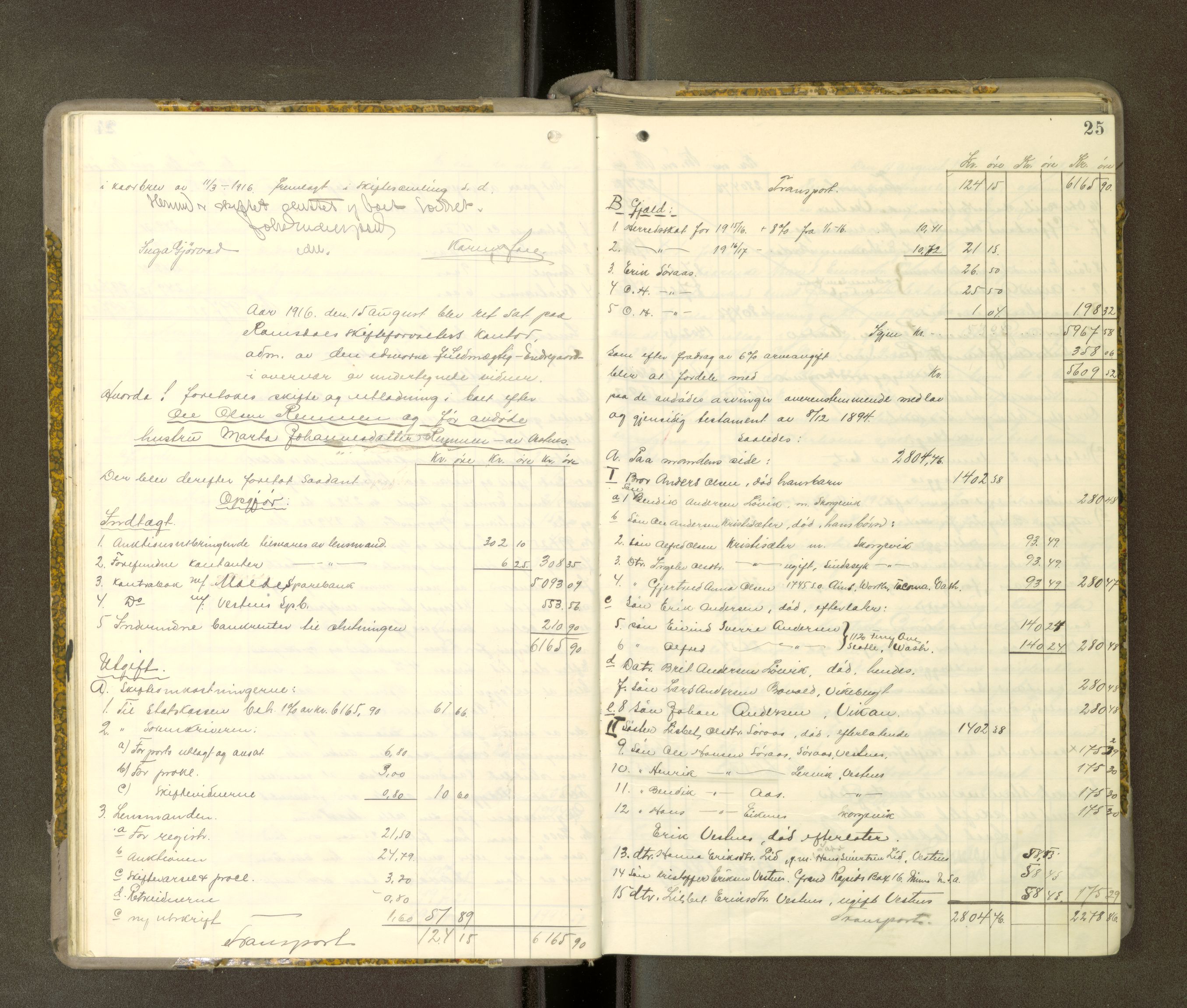 Romsdal sorenskriveri, AV/SAT-A-4149/1/3/3A/L0021: Skifteutlodnings Protokoll 7, 1916-1920, p. 24b-25a