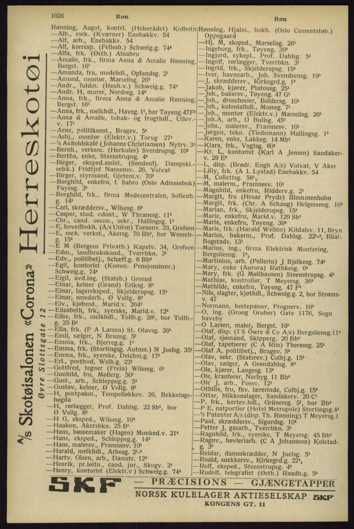 Kristiania/Oslo adressebok, PUBL/-, 1929, p. 1026