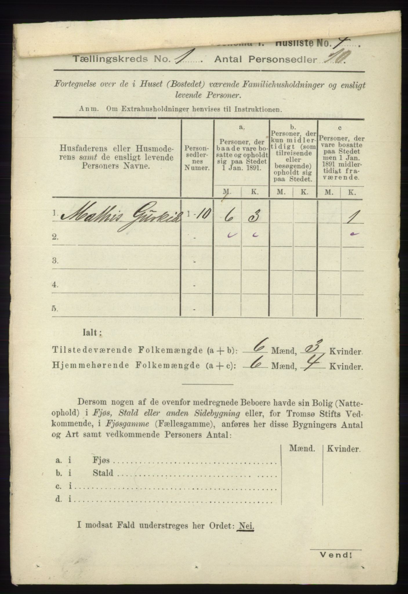 RA, 1891 census for 2028 Vardø, 1891, p. 19