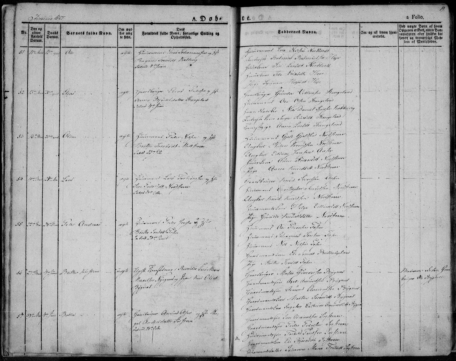 Avaldsnes sokneprestkontor, AV/SAST-A -101851/H/Ha/Haa/L0005: Parish register (official) no. A 5.1, 1825-1841, p. 19