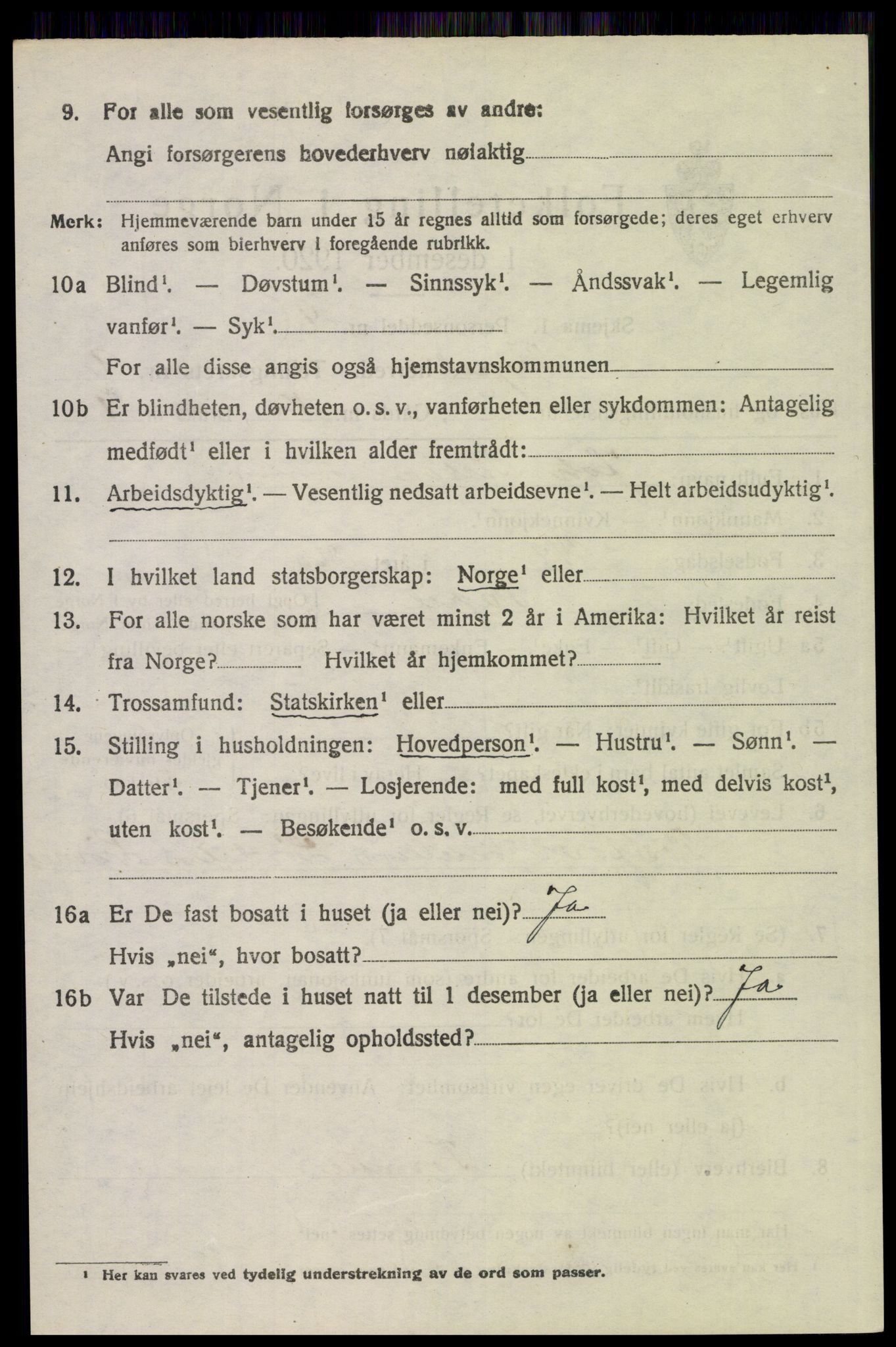 SAH, 1920 census for Trysil, 1920, p. 6600