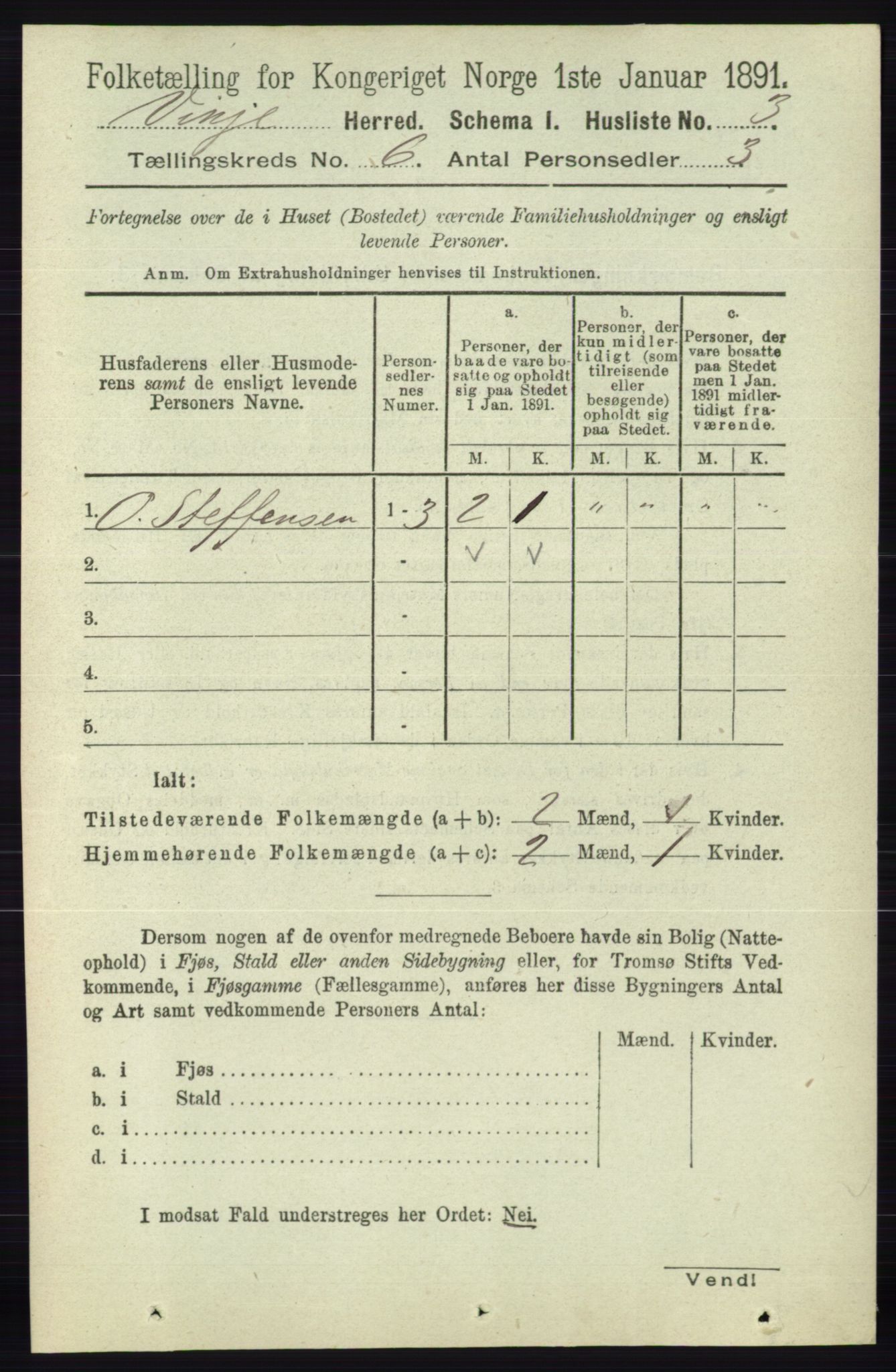 RA, 1891 census for 0834 Vinje, 1891, p. 1359