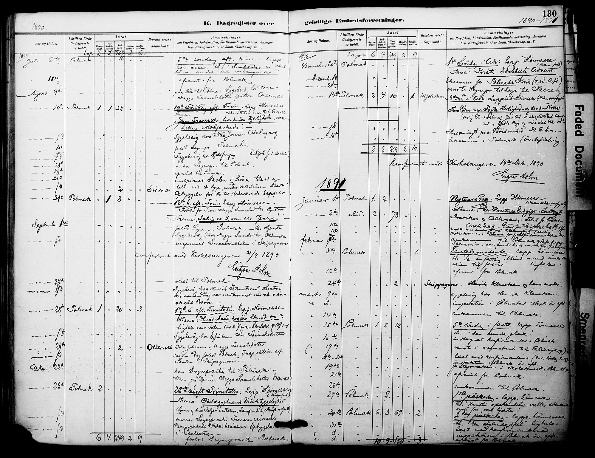 Nesseby sokneprestkontor, SATØ/S-1330/H/Ha/L0005kirke: Parish register (official) no. 5, 1885-1906, p. 130