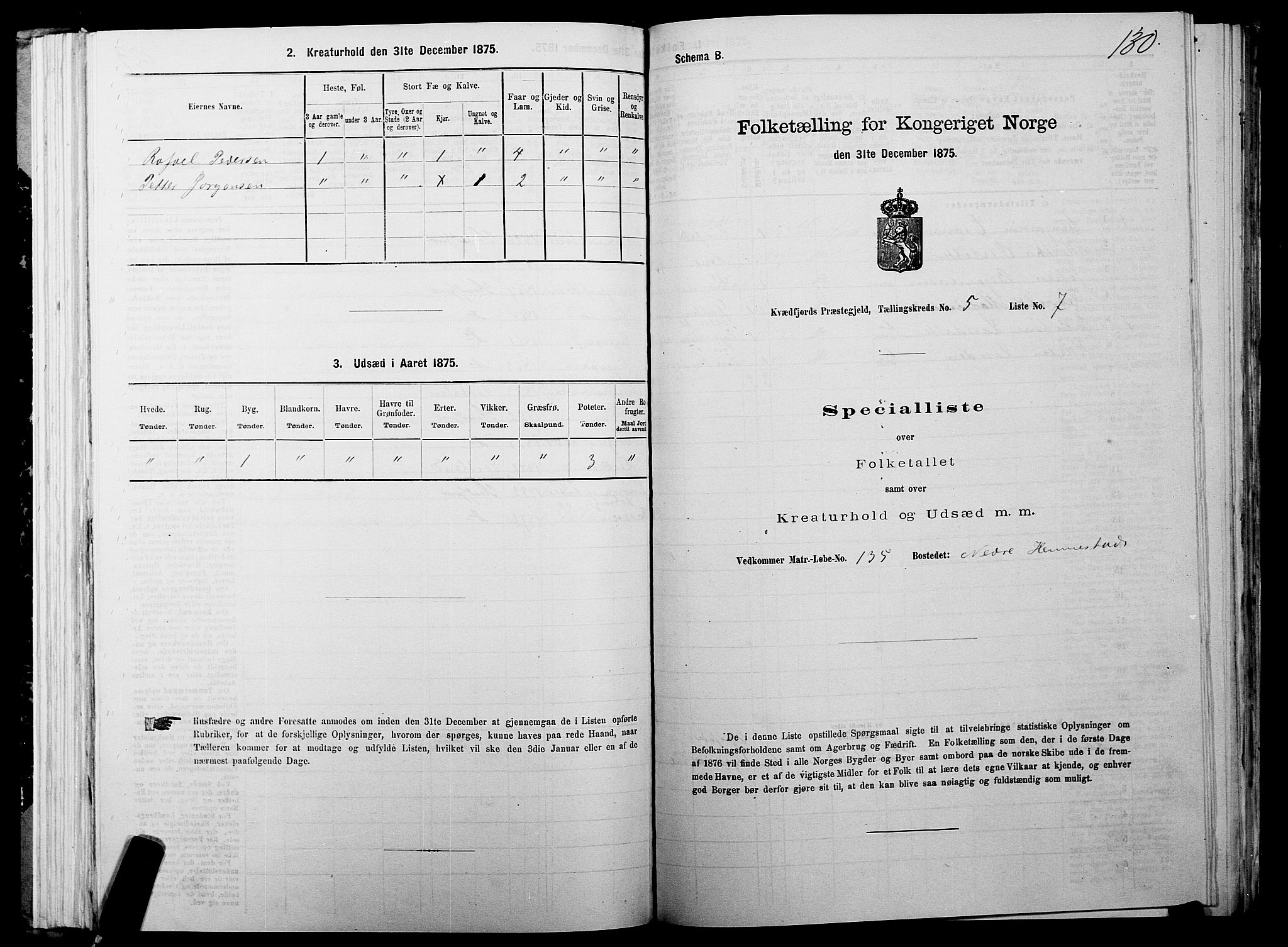 SATØ, 1875 census for 1911P Kvæfjord, 1875, p. 3130