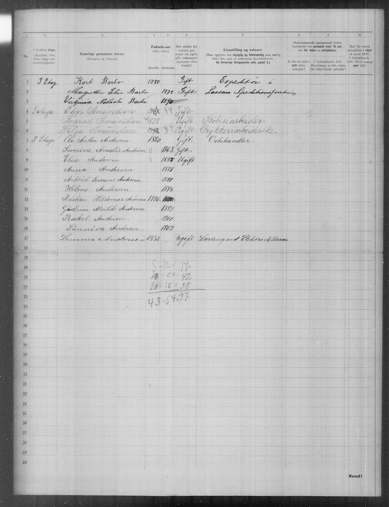 OBA, Municipal Census 1903 for Kristiania, 1903, p. 20892