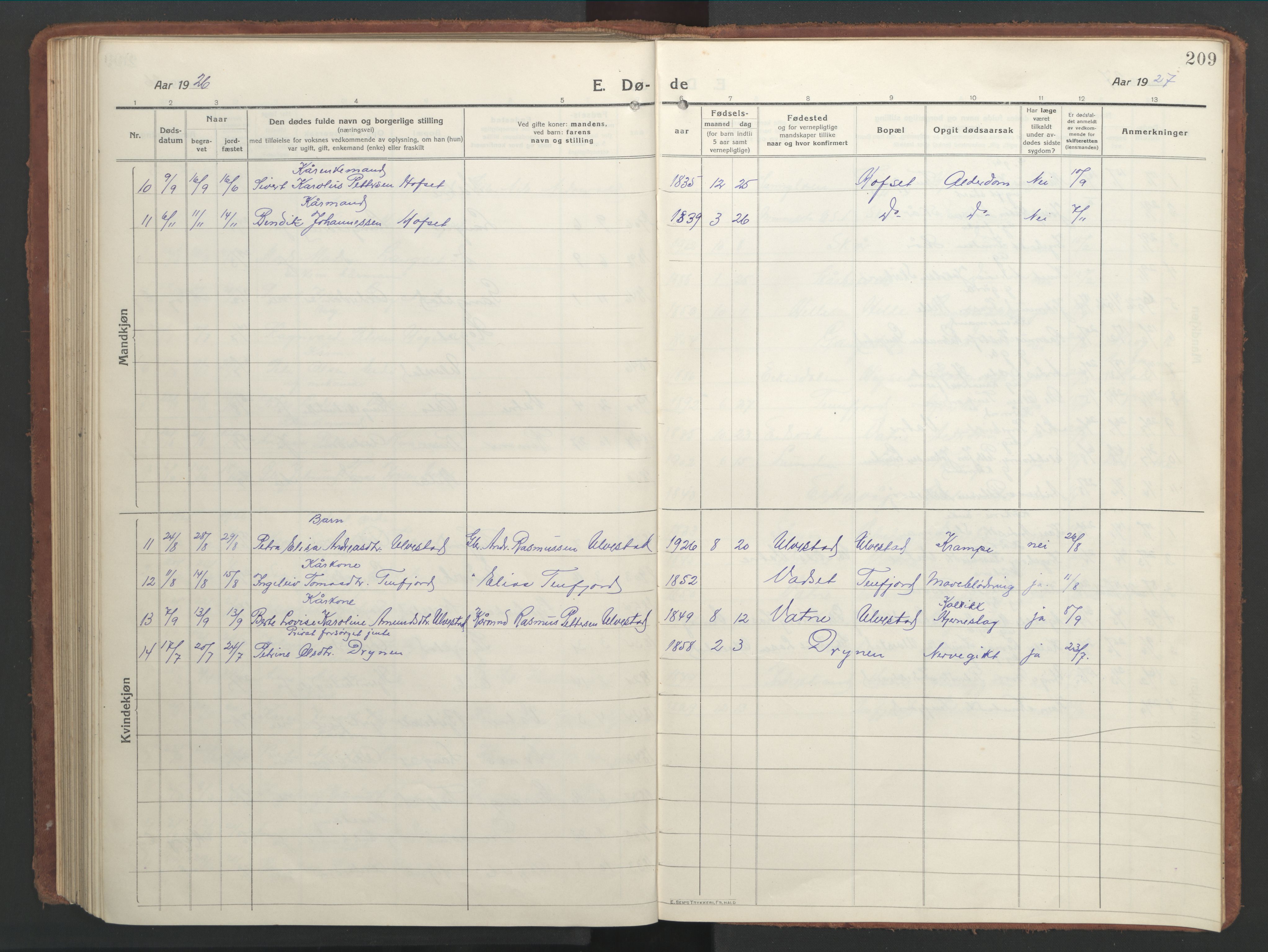 Ministerialprotokoller, klokkerbøker og fødselsregistre - Møre og Romsdal, AV/SAT-A-1454/525/L0378: Parish register (copy) no. 525C04, 1915-1947, p. 209