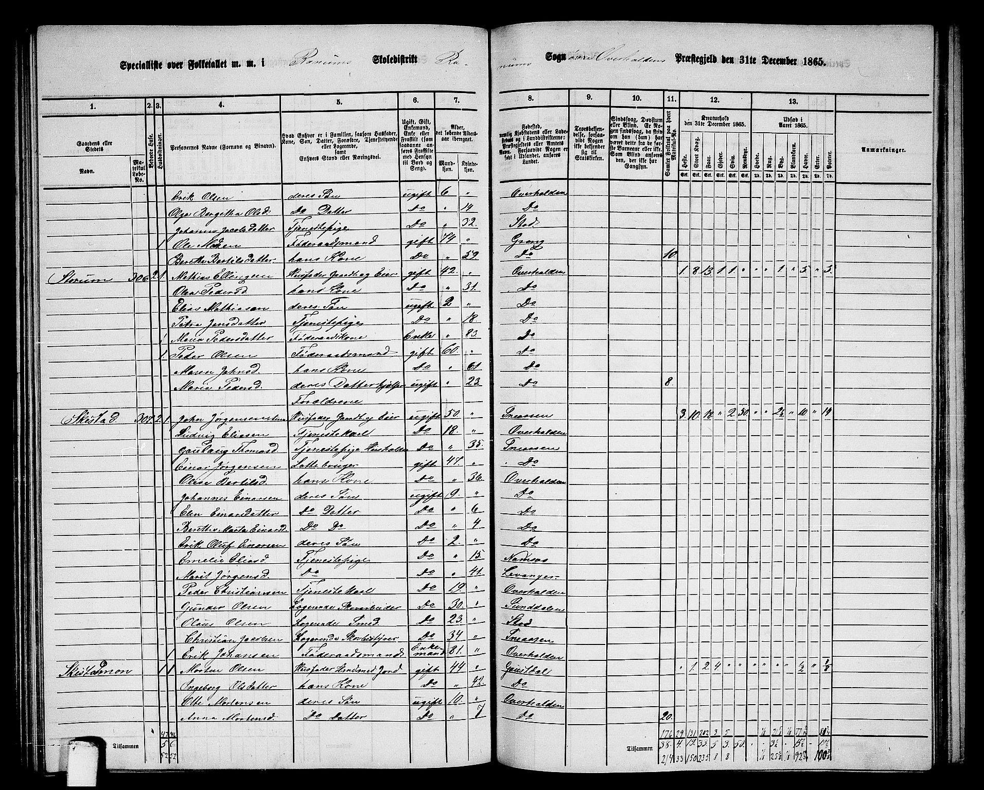 RA, 1865 census for Overhalla, 1865, p. 53