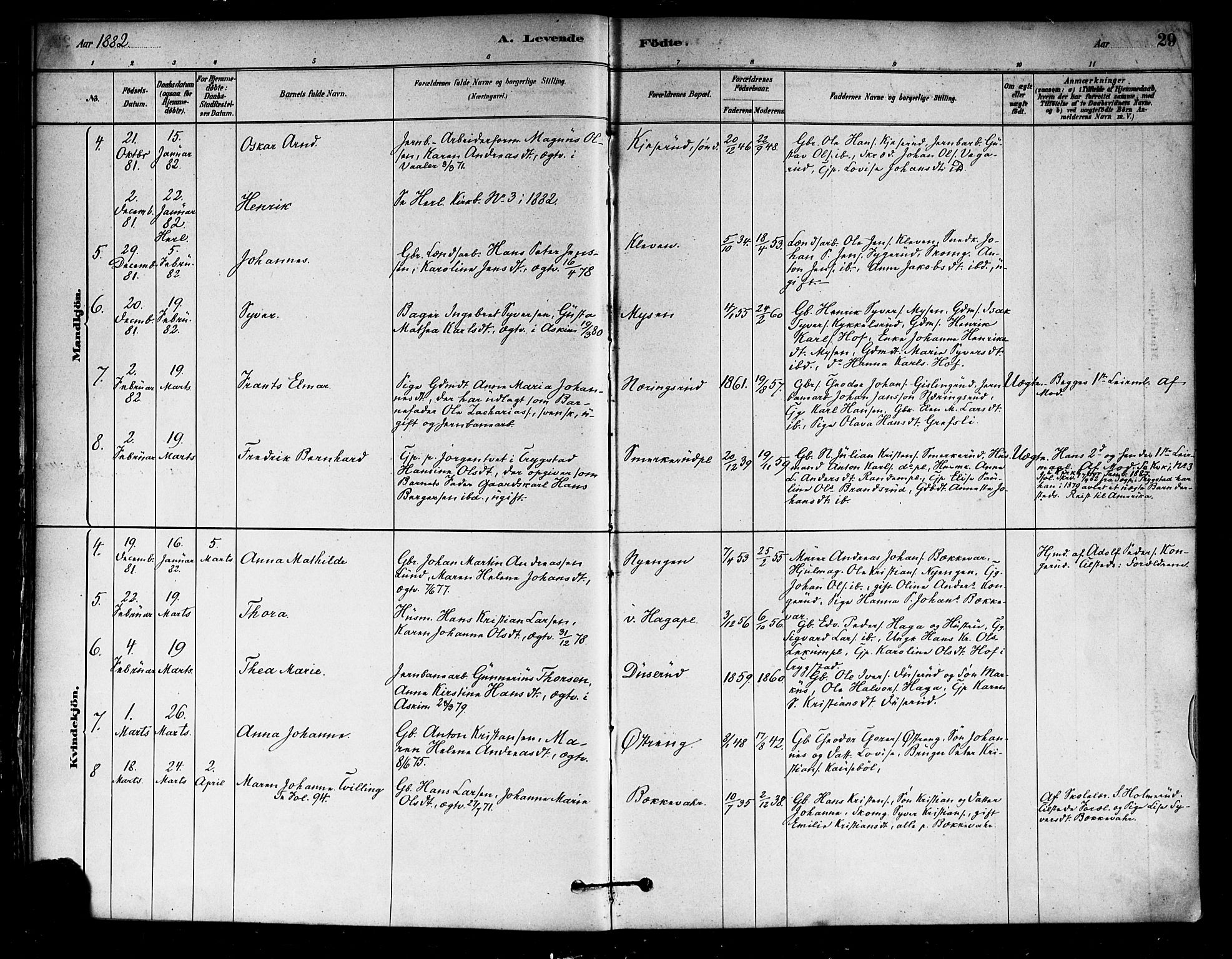 Eidsberg prestekontor Kirkebøker, AV/SAO-A-10905/F/Fa/L0012: Parish register (official) no. I 12, 1879-1901, p. 29