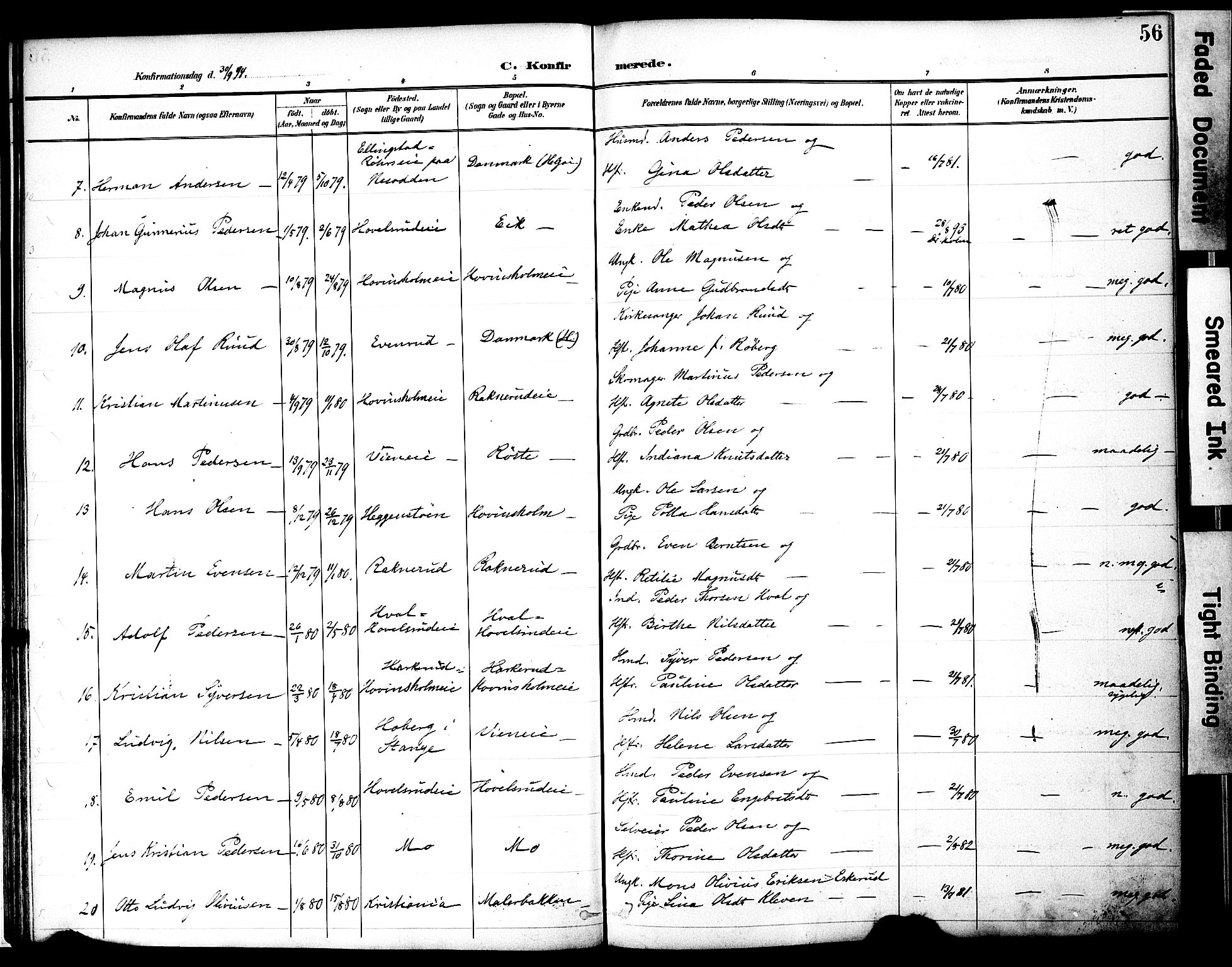 Nes prestekontor, Hedmark, AV/SAH-PREST-020/K/Ka/L0010: Parish register (official) no. 10, 1887-1905, p. 56