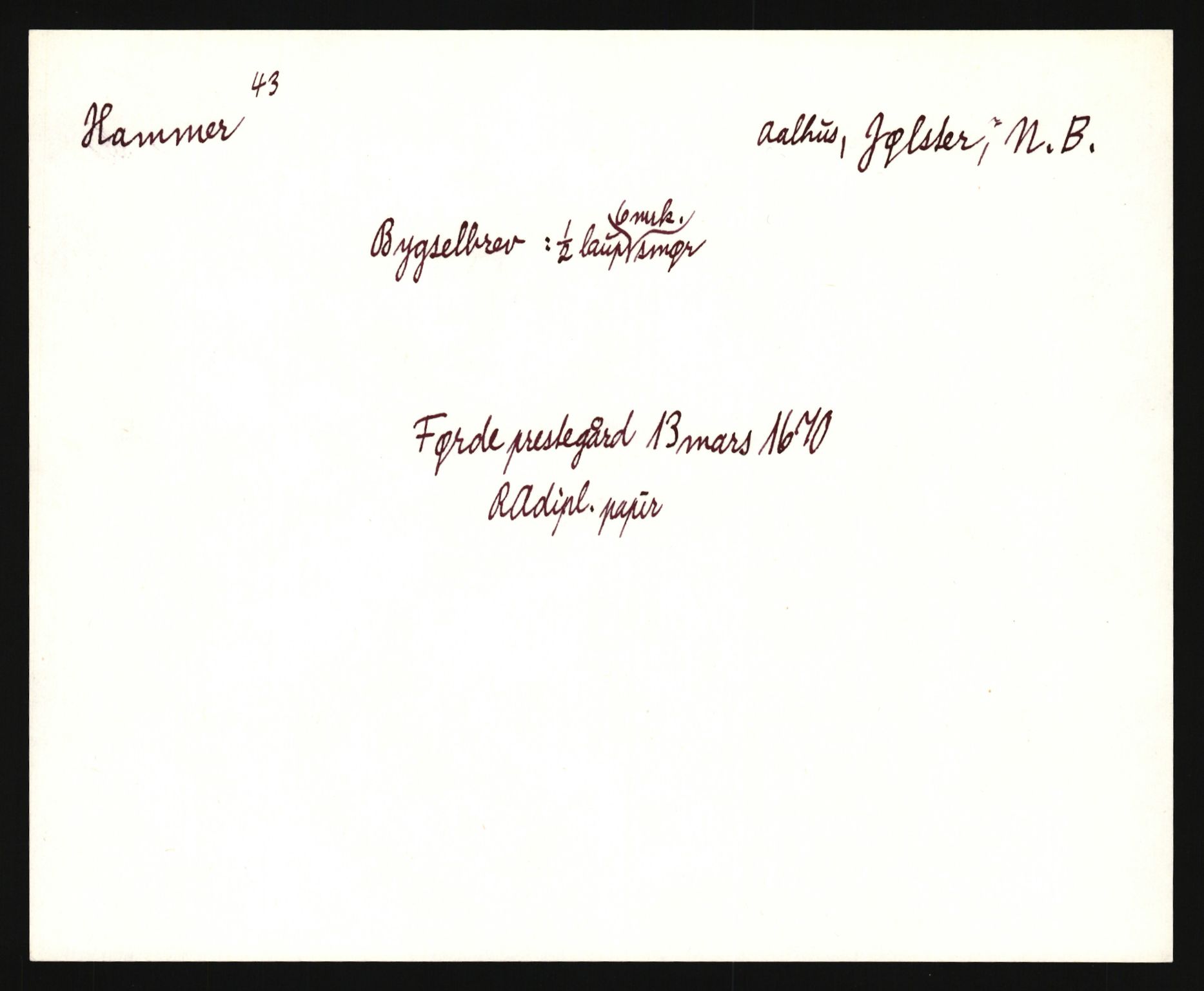 Riksarkivets diplomsamling, AV/RA-EA-5965/F35/F35e/L0030: Registreringssedler Sogn og Fjordane, 1400-1700, p. 359