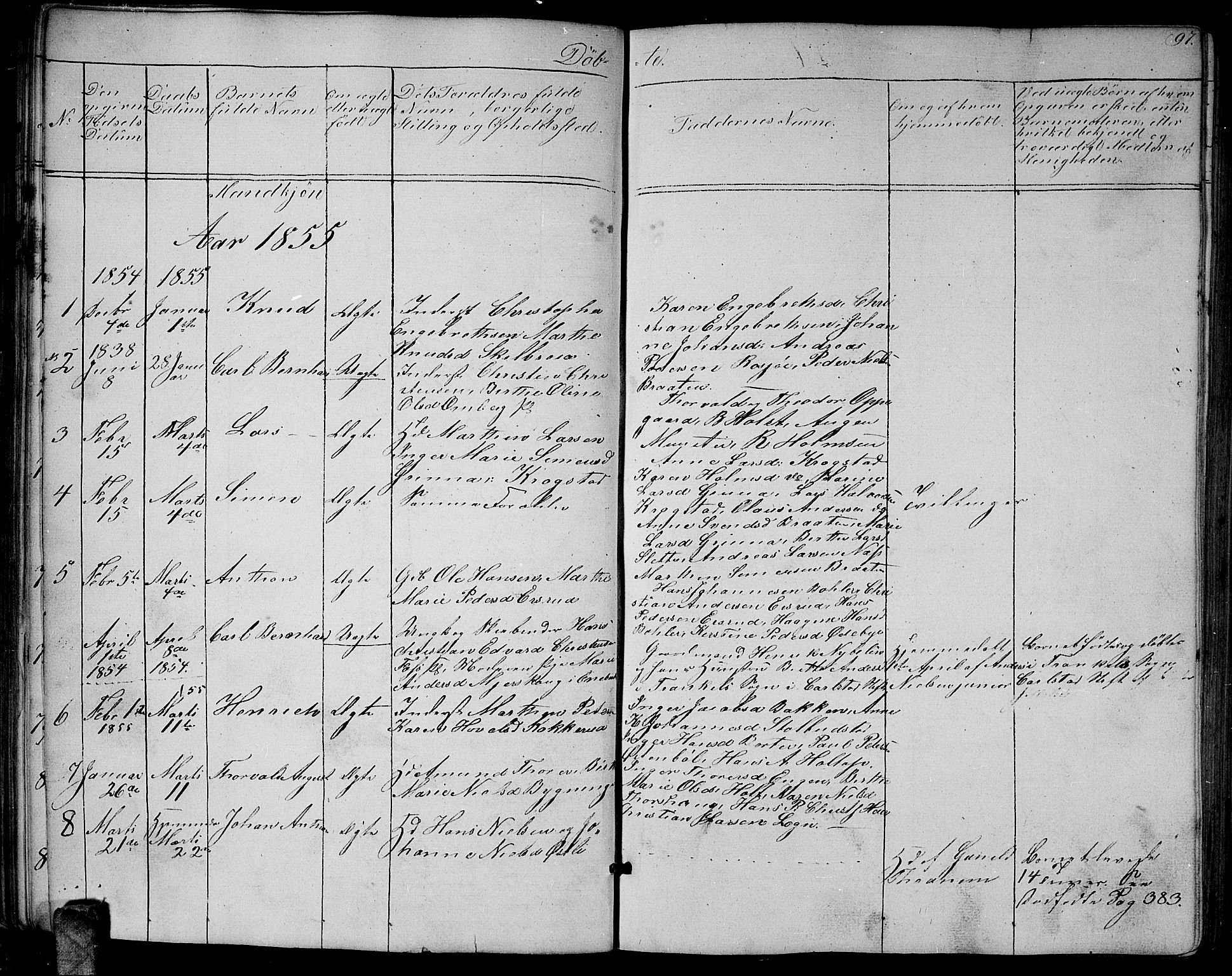 Enebakk prestekontor Kirkebøker, SAO/A-10171c/G/Ga/L0004: Parish register (copy) no. I 4, 1850-1866, p. 97