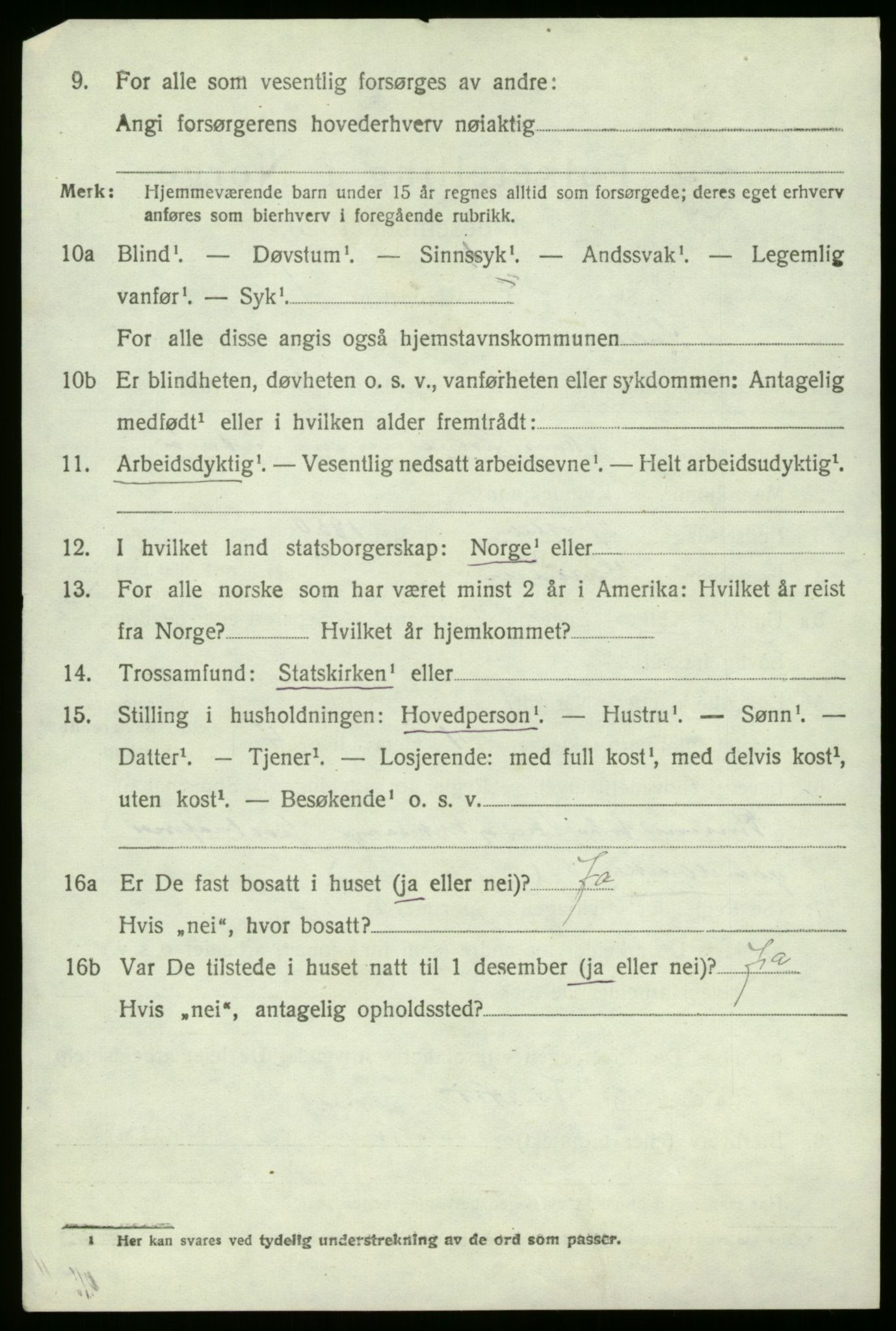 SAB, 1920 census for Solund, 1920, p. 2719