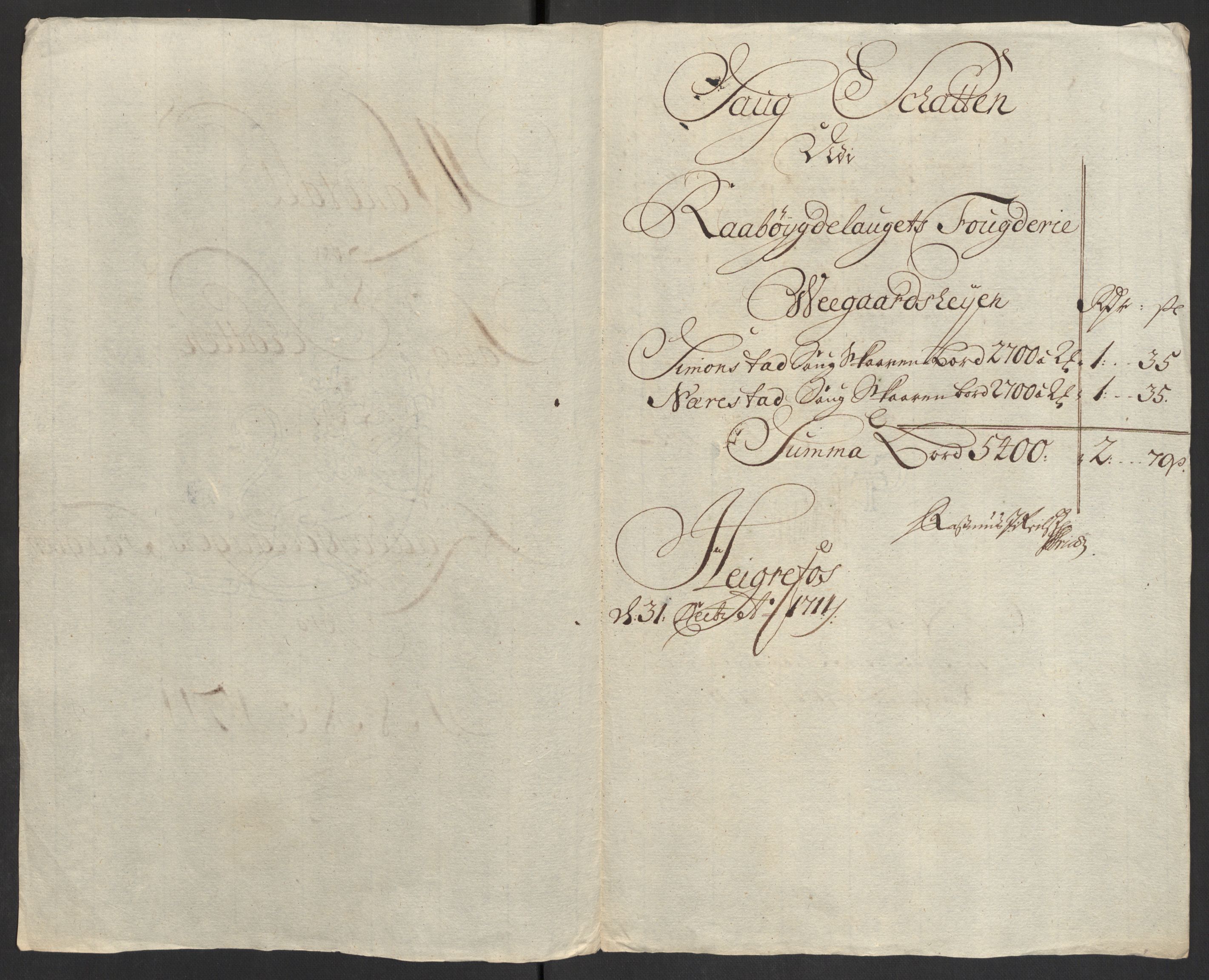 Rentekammeret inntil 1814, Reviderte regnskaper, Fogderegnskap, RA/EA-4092/R40/L2449: Fogderegnskap Råbyggelag, 1709-1711, p. 275