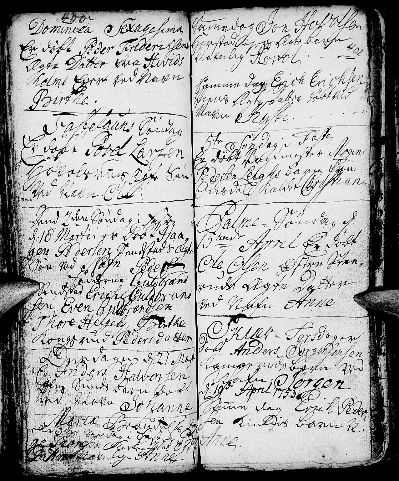 Nes prestekontor, Hedmark, AV/SAH-PREST-020/L/La/L0001: Parish register (copy) no. 1, 1663-1784, p. 400-401