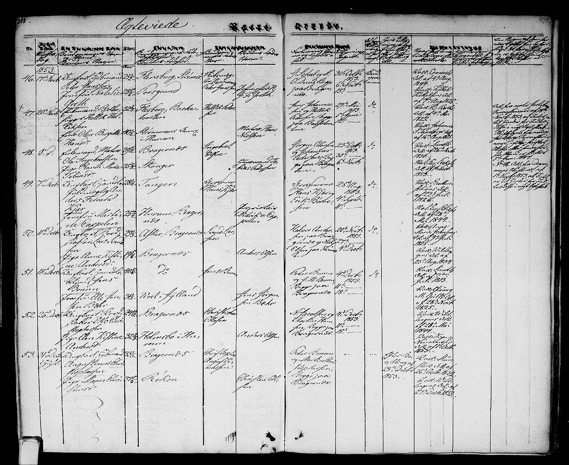 Bragernes kirkebøker, AV/SAKO-A-6/F/Fc/L0001: Parish register (official) no. III 1, 1830-1853, p. 312