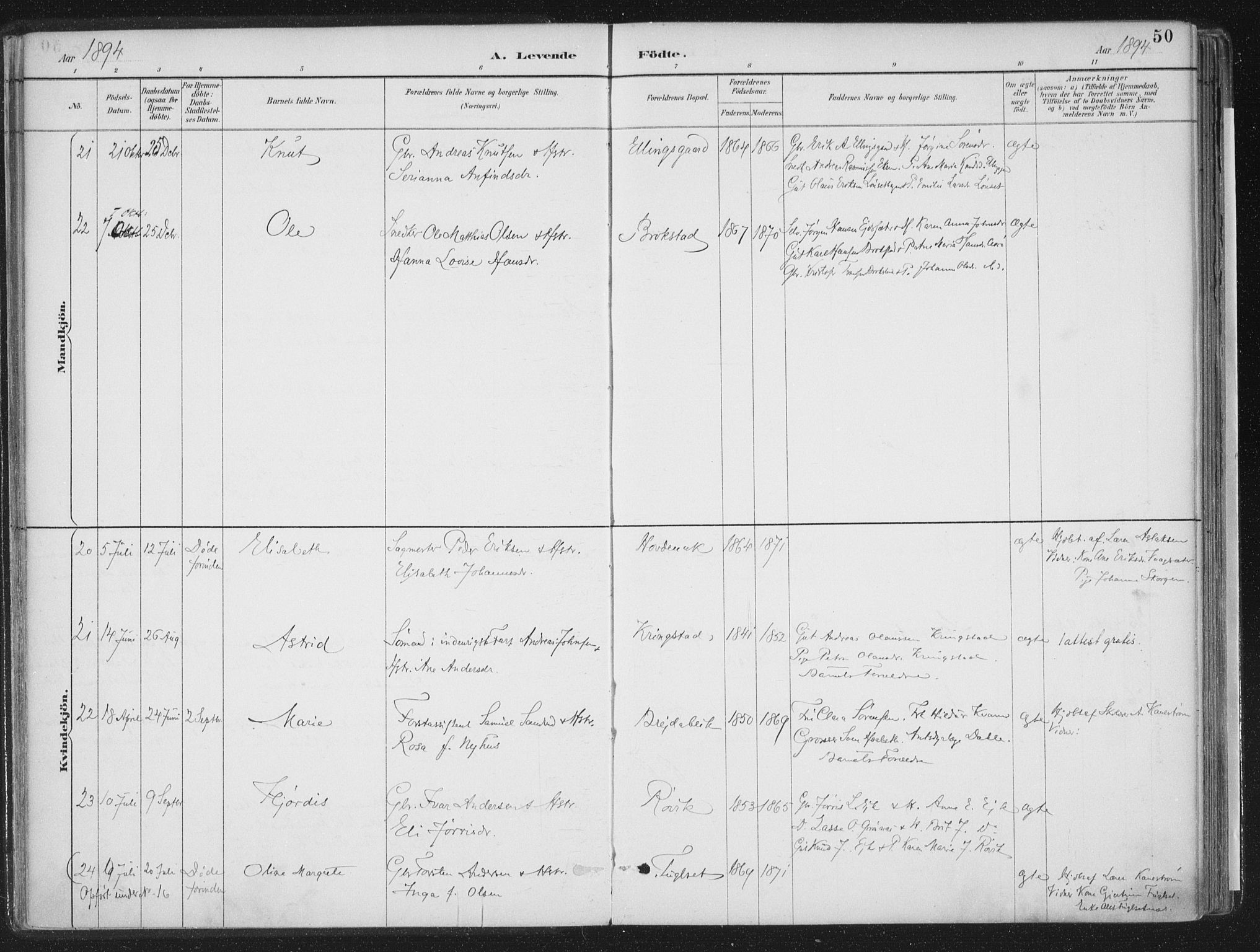 Ministerialprotokoller, klokkerbøker og fødselsregistre - Møre og Romsdal, AV/SAT-A-1454/555/L0658: Parish register (official) no. 555A09, 1887-1917, p. 50