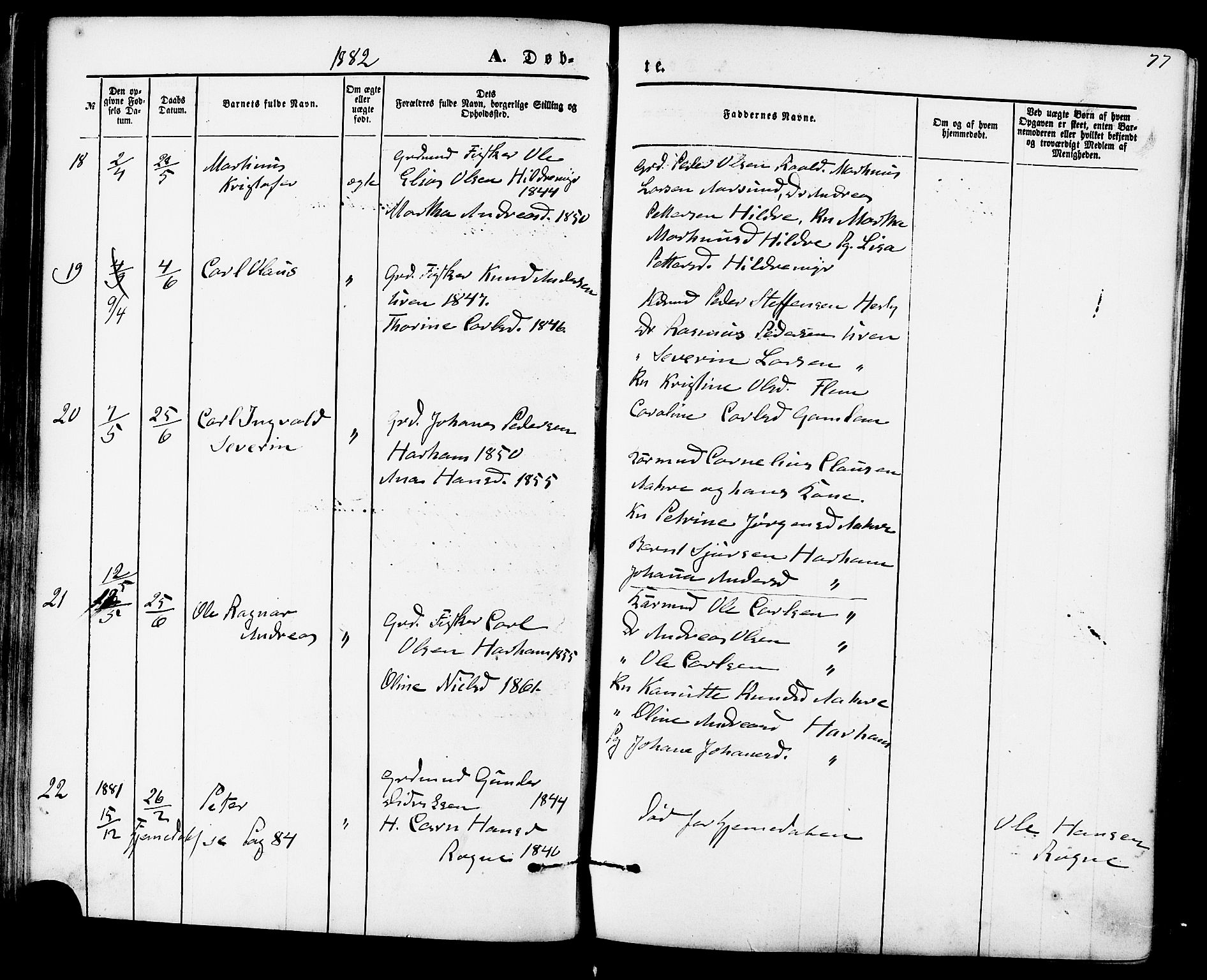 Ministerialprotokoller, klokkerbøker og fødselsregistre - Møre og Romsdal, AV/SAT-A-1454/536/L0500: Parish register (official) no. 536A09, 1876-1889, p. 77