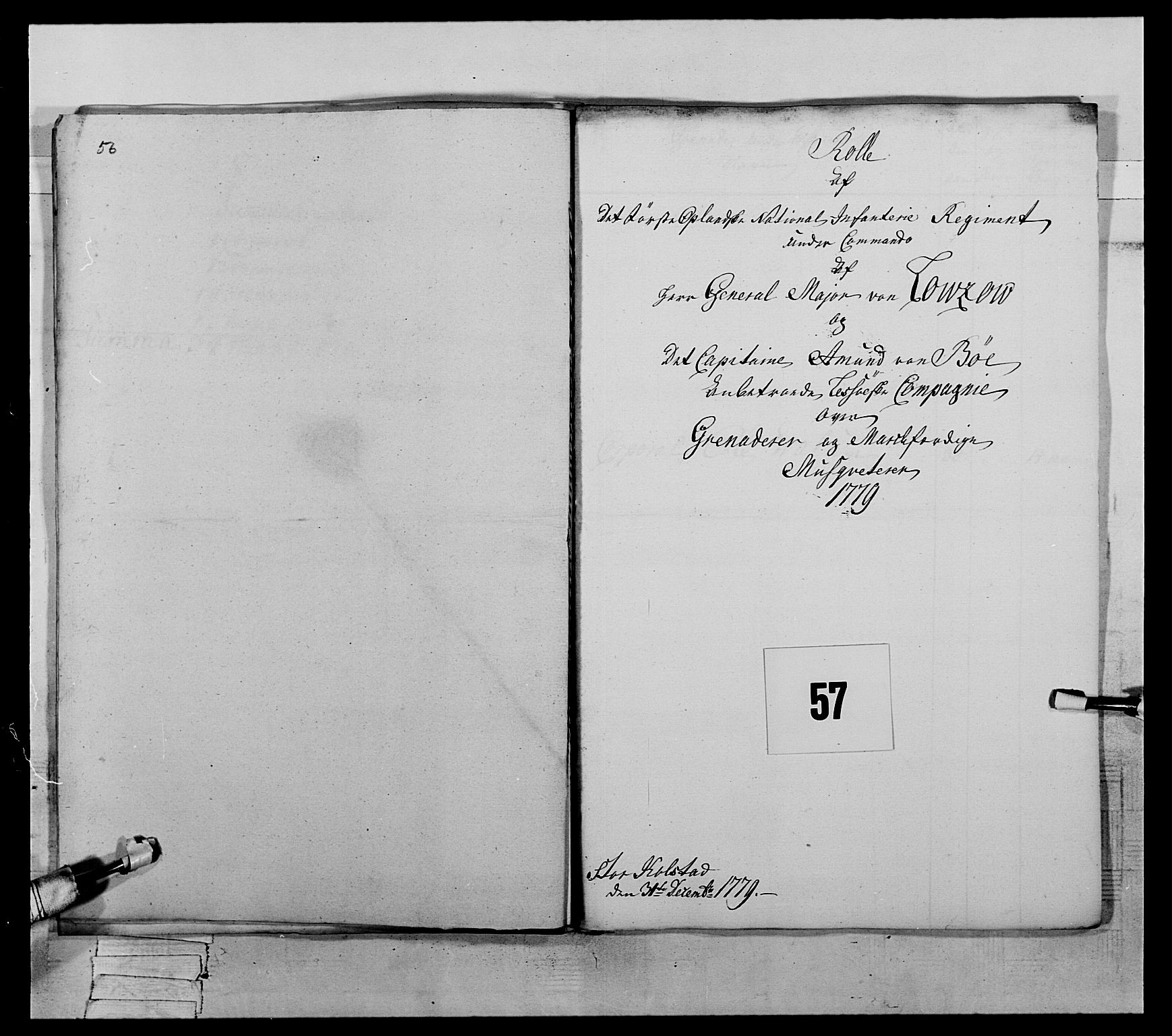 Generalitets- og kommissariatskollegiet, Det kongelige norske kommissariatskollegium, AV/RA-EA-5420/E/Eh/L0059: 1. Opplandske nasjonale infanteriregiment, 1775-1783, p. 404