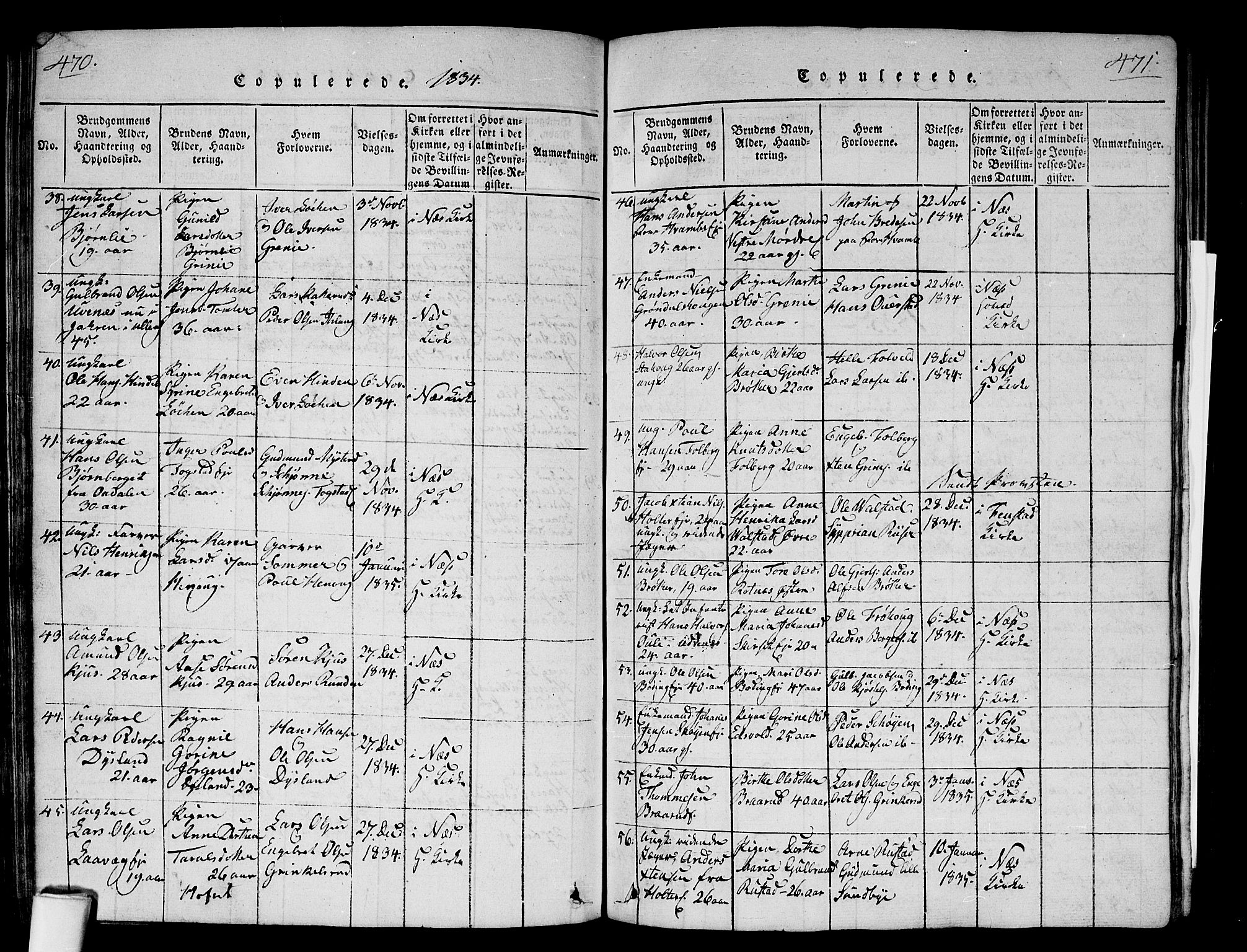 Nes prestekontor Kirkebøker, AV/SAO-A-10410/G/Ga/L0001: Parish register (copy) no. I 1, 1815-1835, p. 470-471