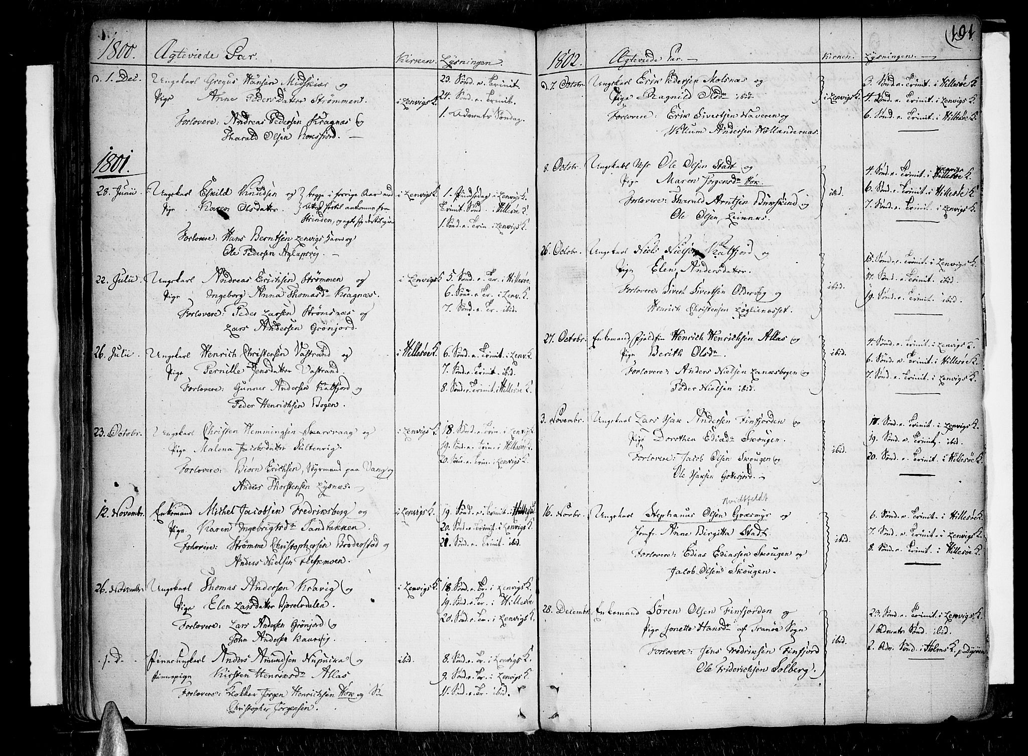 Lenvik sokneprestembete, SATØ/S-1310/H/Ha/Haa/L0002kirke: Parish register (official) no. 2, 1784-1820, p. 191