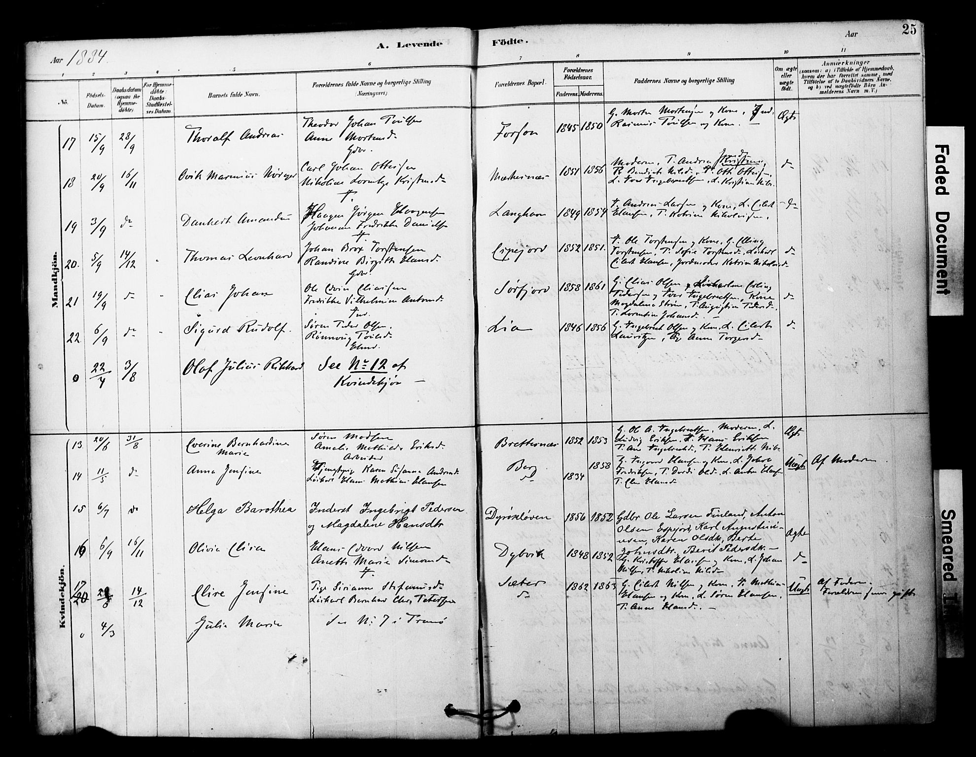 Tranøy sokneprestkontor, SATØ/S-1313/I/Ia/Iaa/L0011kirke: Parish register (official) no. 11, 1878-1904, p. 25