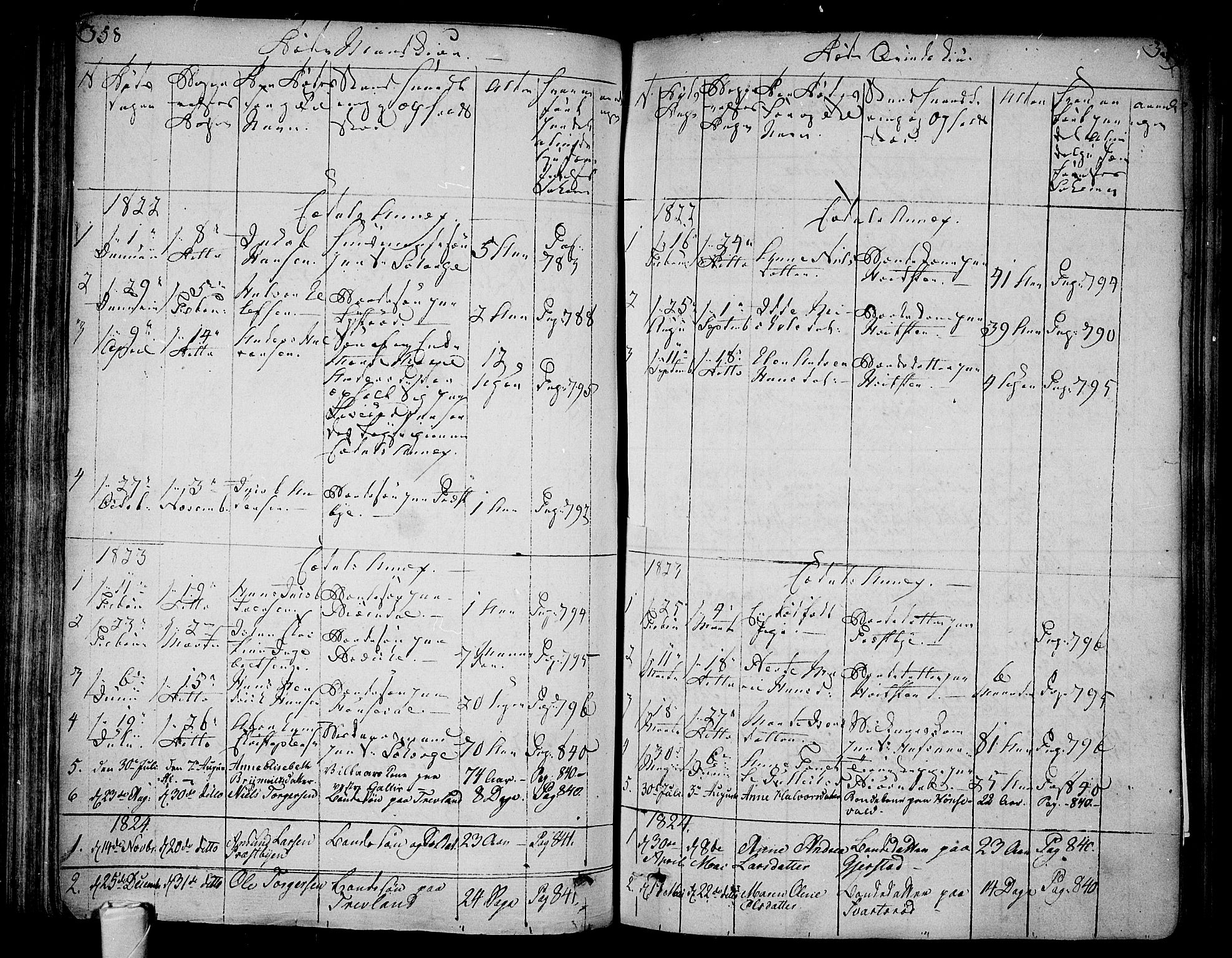 Andebu kirkebøker, AV/SAKO-A-336/F/Fa/L0003: Parish register (official) no. 3 /3, 1815-1828, p. 358-359