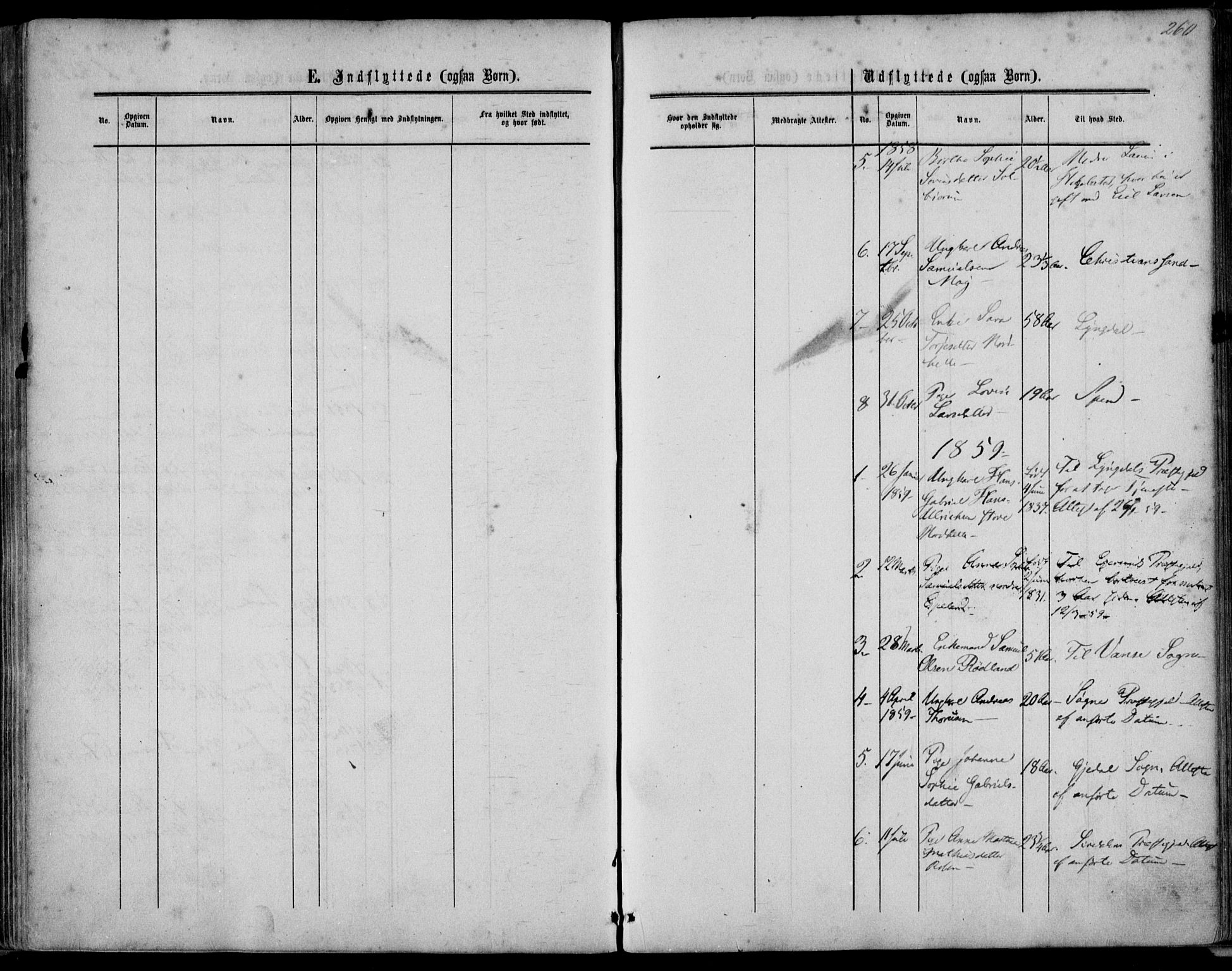 Kvinesdal sokneprestkontor, AV/SAK-1111-0026/F/Fa/Fab/L0006: Parish register (official) no. A 6, 1857-1869, p. 260