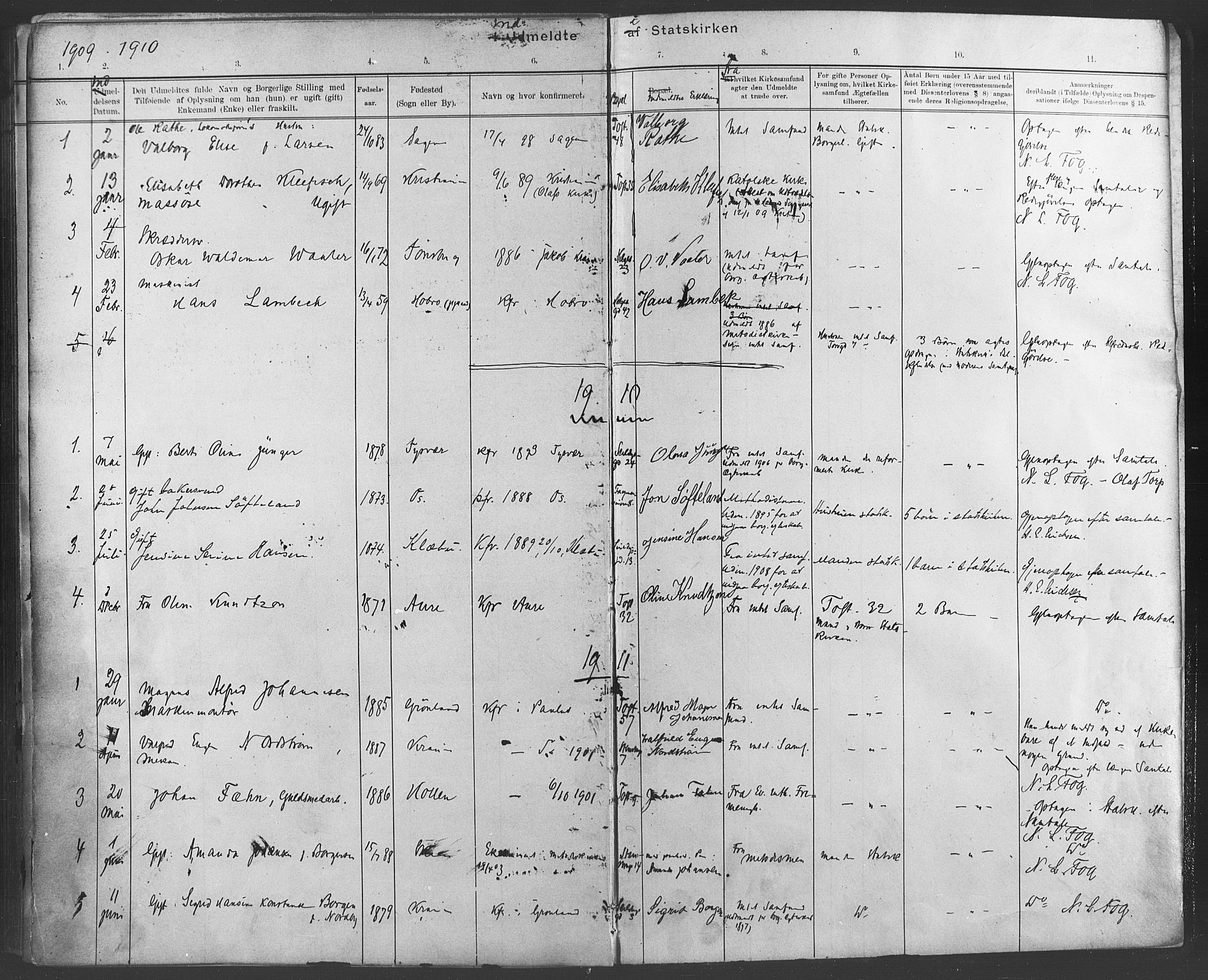 Paulus prestekontor Kirkebøker, AV/SAO-A-10871/F/Fa/L0007: Parish register (official) no. 7, 1897-1915