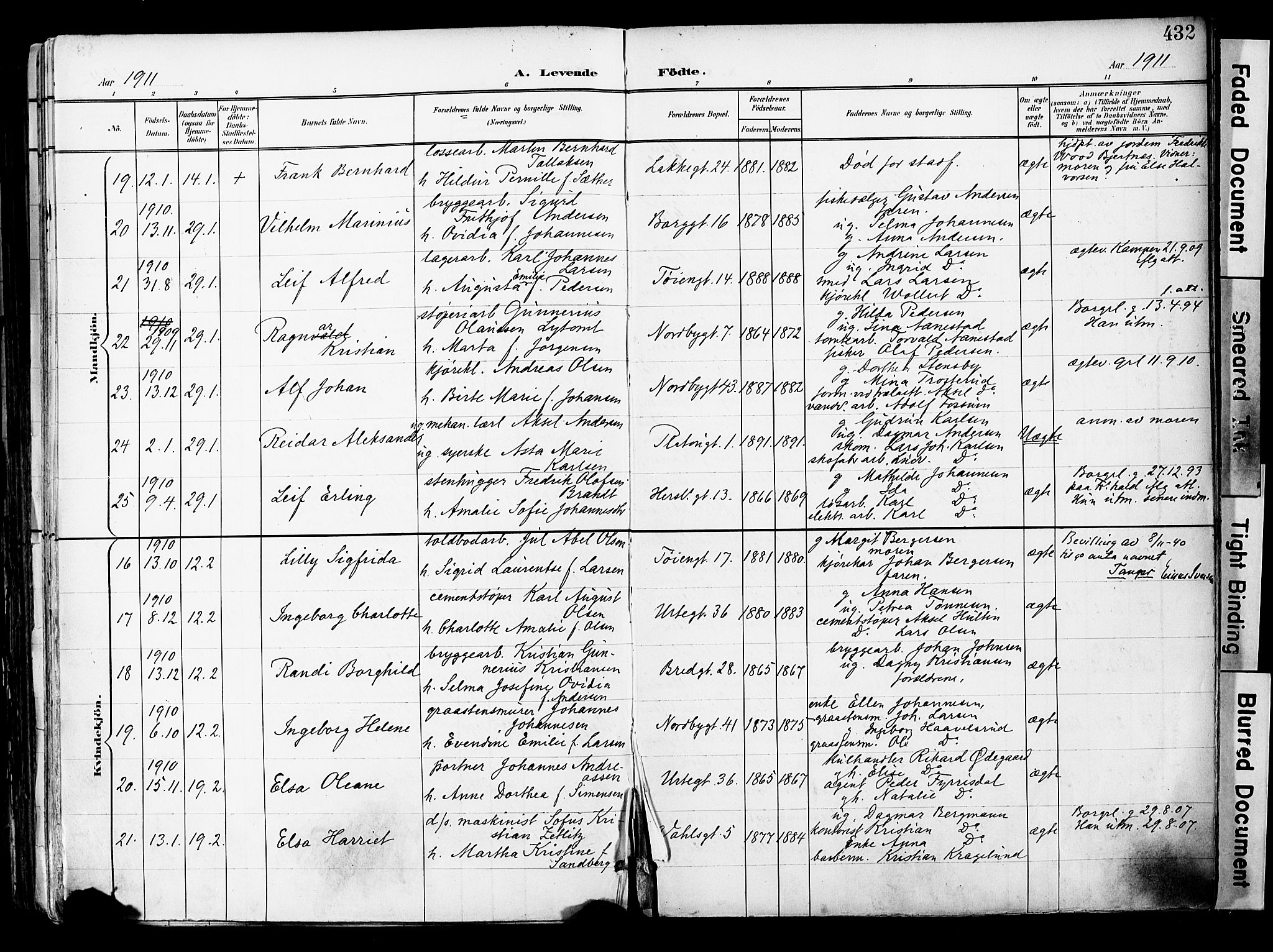 Grønland prestekontor Kirkebøker, SAO/A-10848/F/Fa/L0014: Parish register (official) no. 14, 1900-1911, p. 432