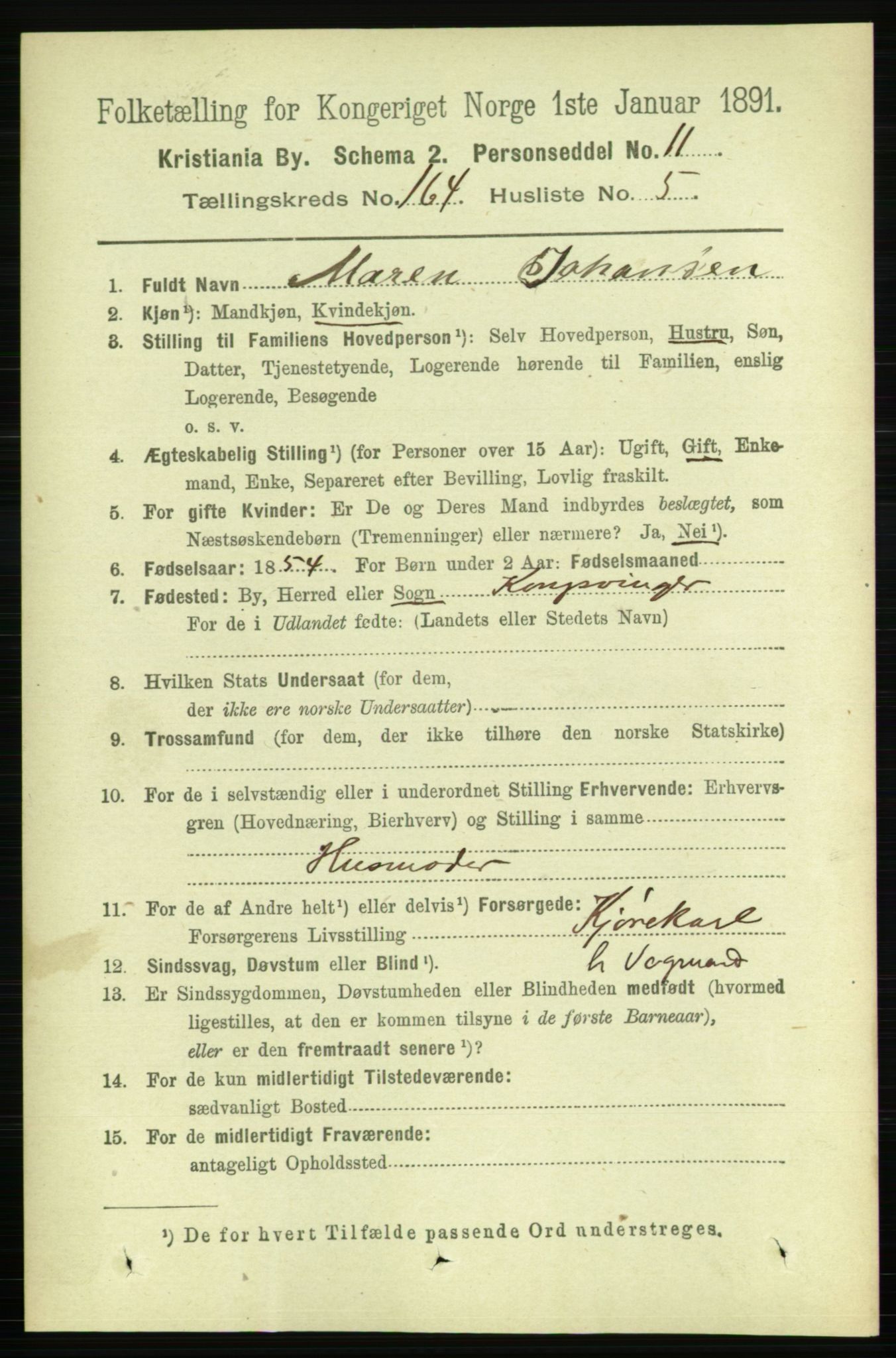 RA, 1891 census for 0301 Kristiania, 1891, p. 94475