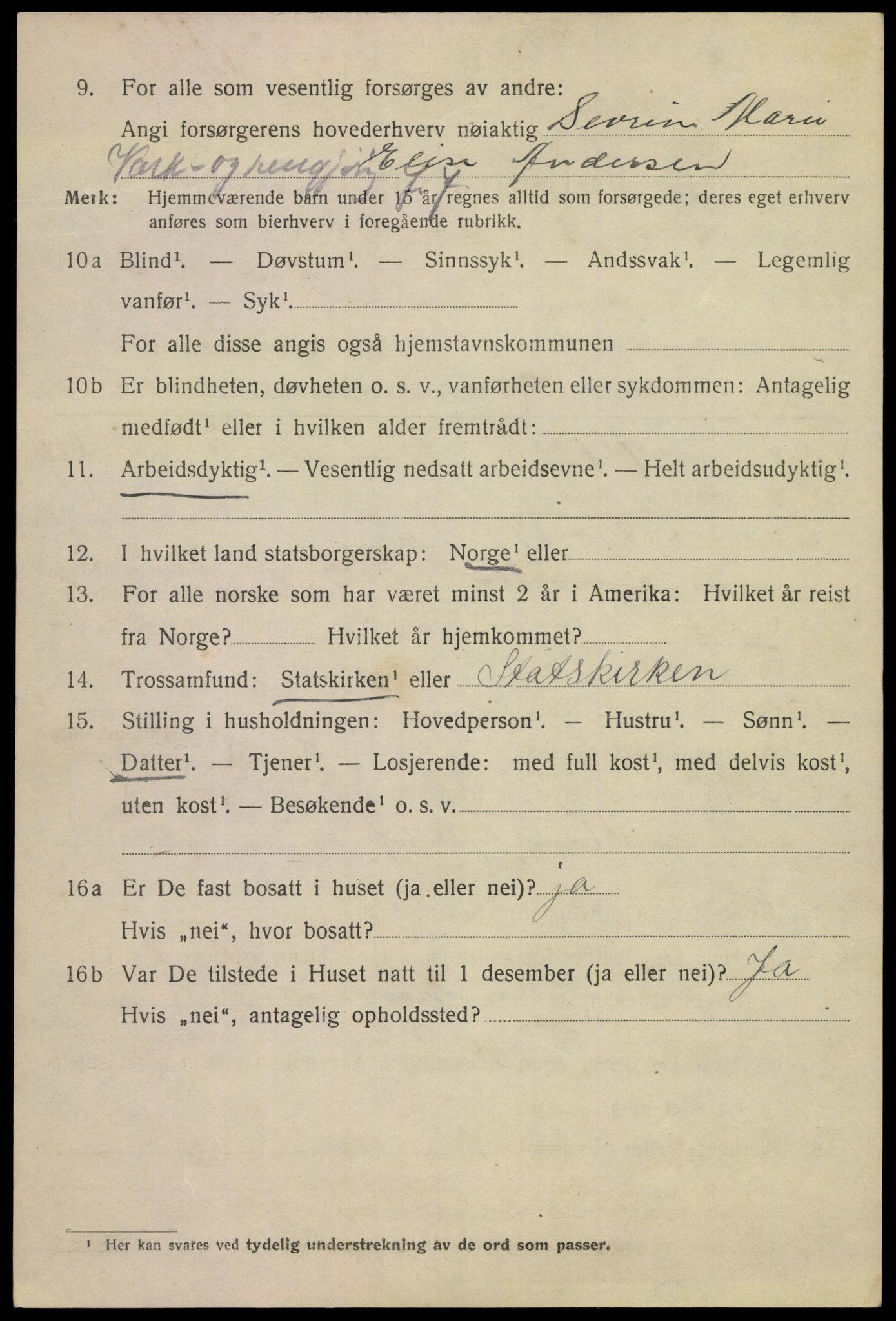 SAKO, 1920 census for Kragerø, 1920, p. 5832