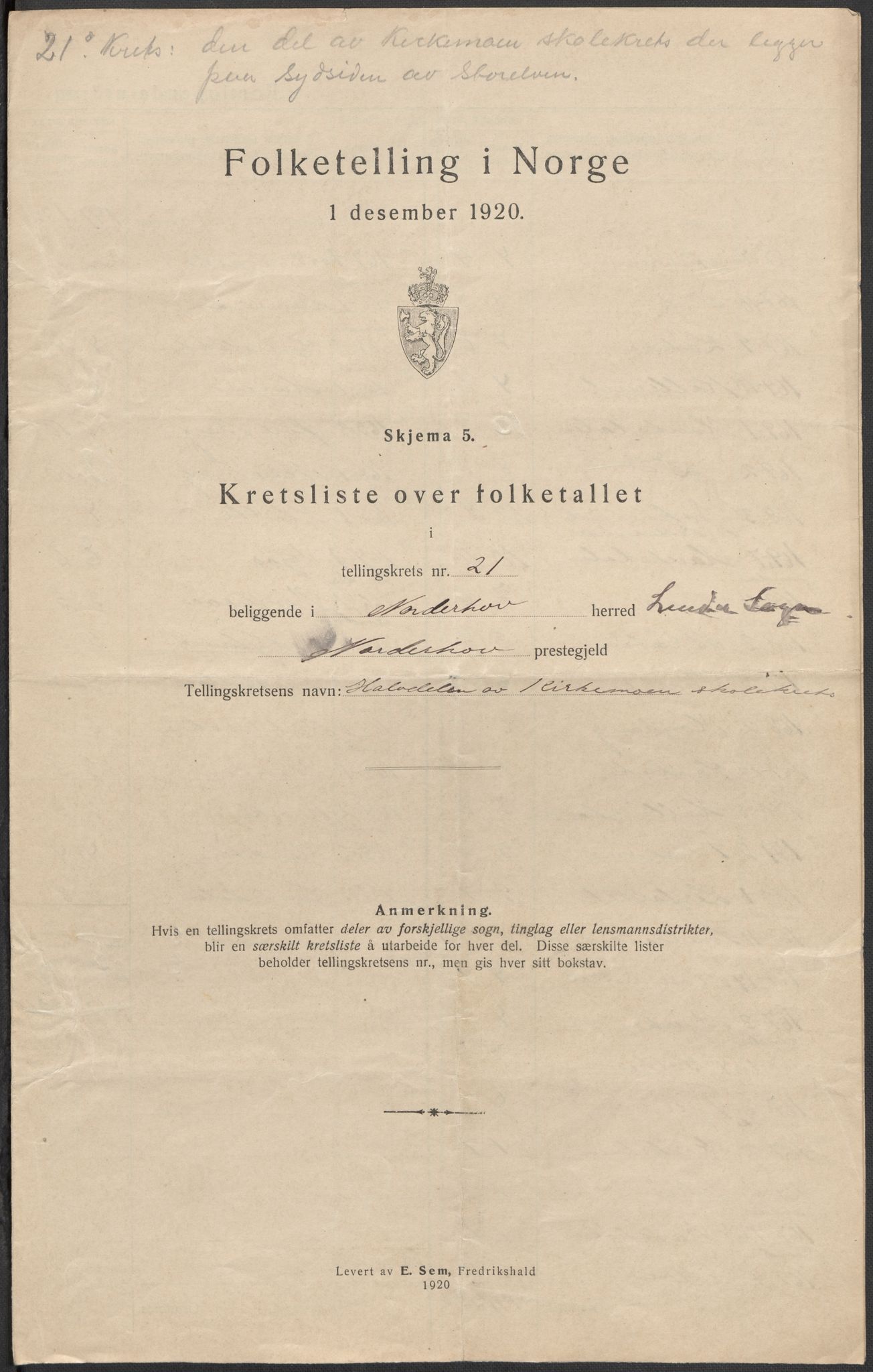 SAKO, 1920 census for Norderhov, 1920, p. 67