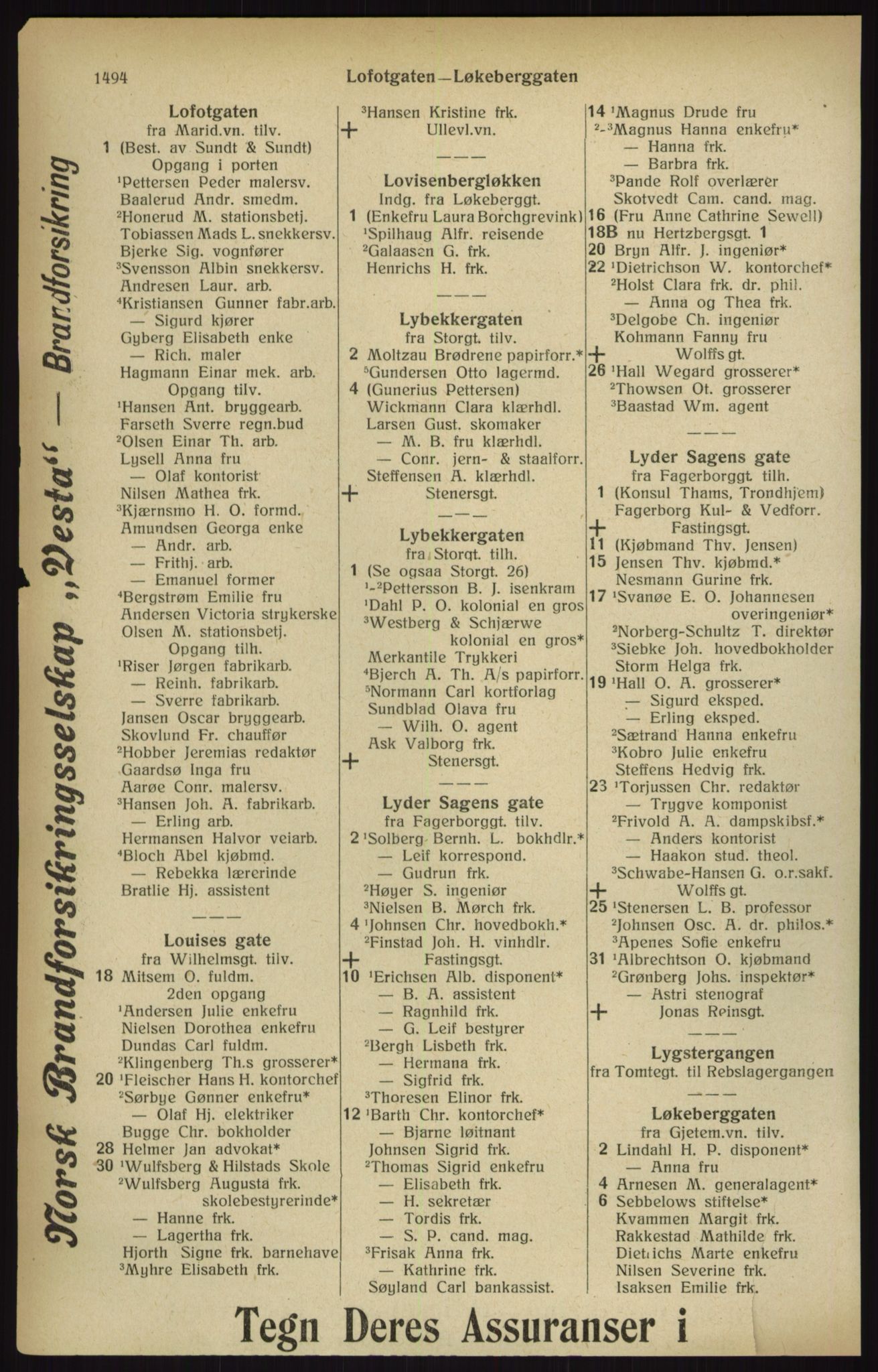 Kristiania/Oslo adressebok, PUBL/-, 1916, p. 1494