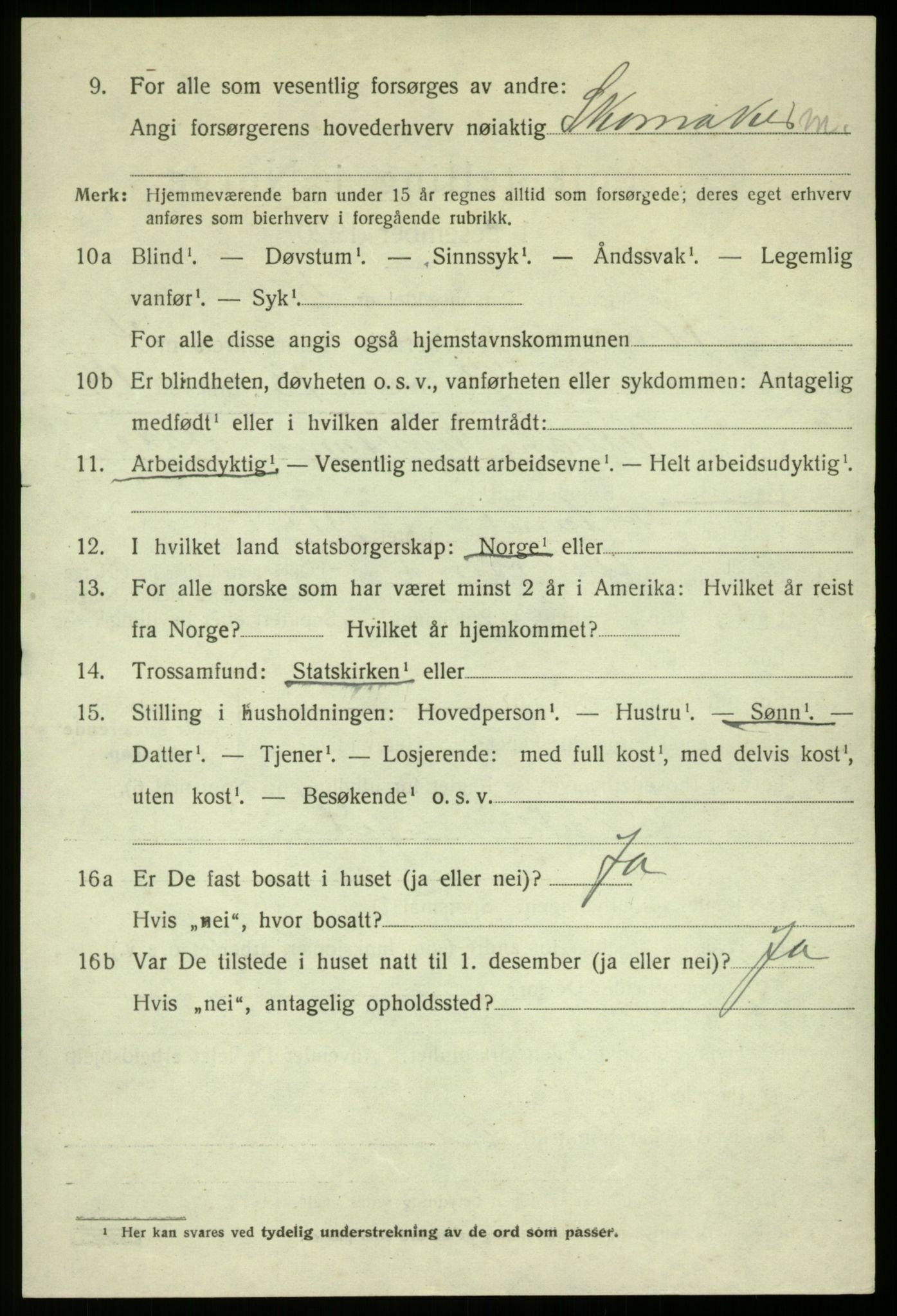 SAB, 1920 census for Alversund, 1920, p. 3847