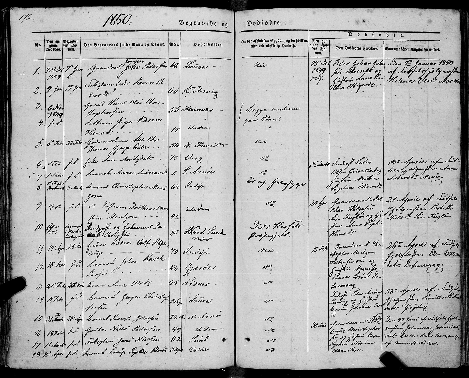 Ministerialprotokoller, klokkerbøker og fødselsregistre - Nordland, AV/SAT-A-1459/805/L0097: Parish register (official) no. 805A04, 1837-1861, p. 172