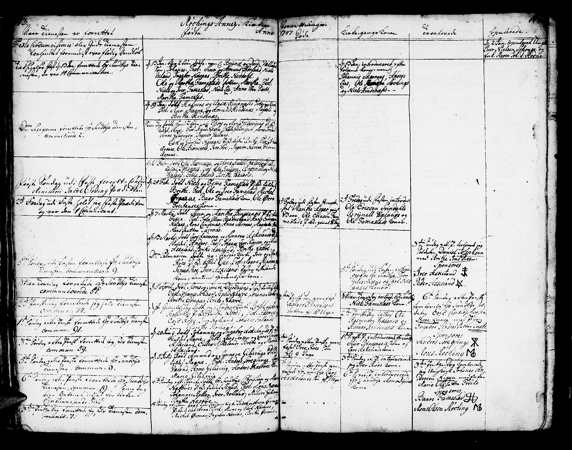 Lindås Sokneprestembete, SAB/A-76701/H/Haa: Parish register (official) no. A 2, 1740-1748, p. 103-104