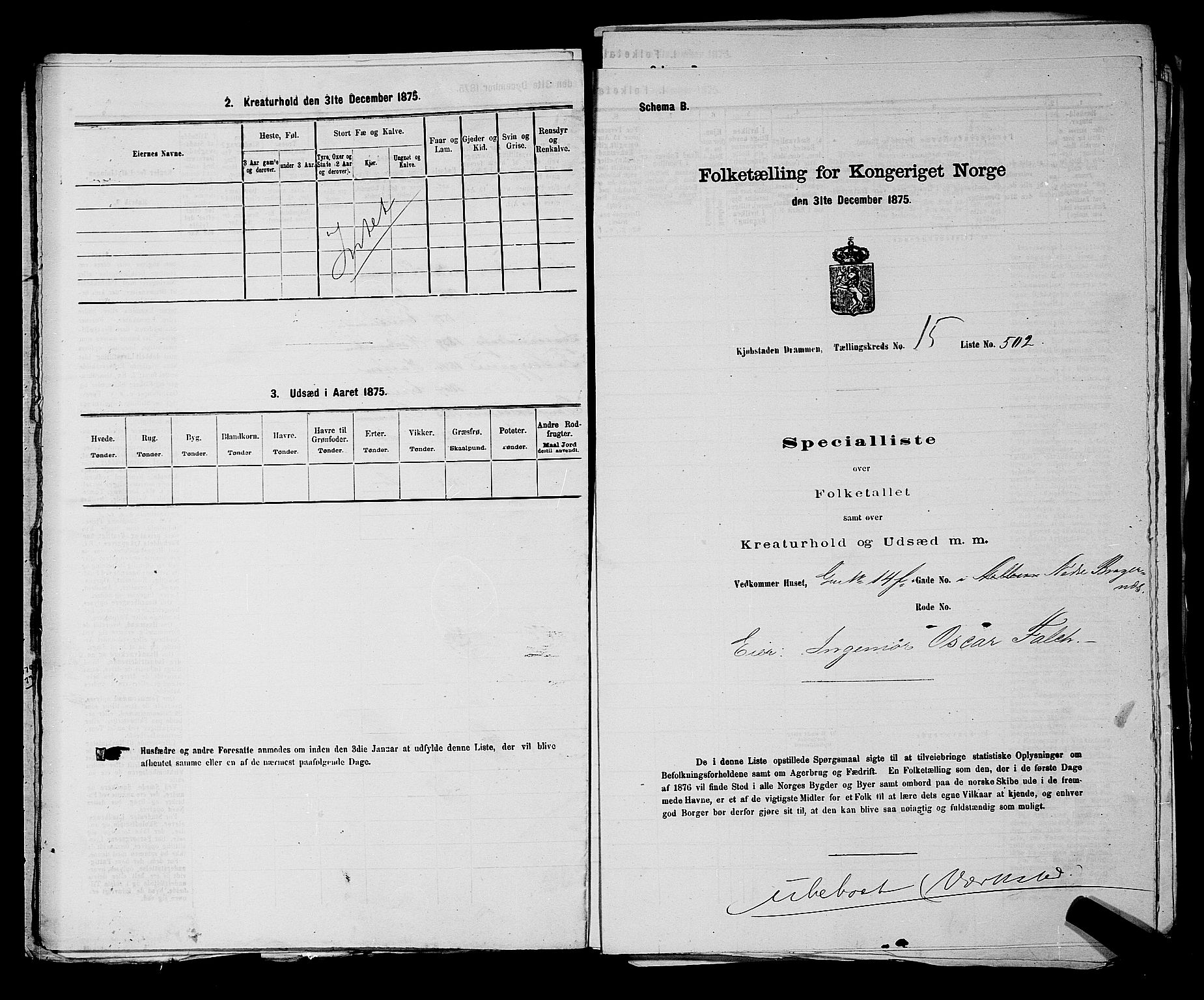 SAKO, 1875 census for 0602 Drammen, 1875, p. 1641