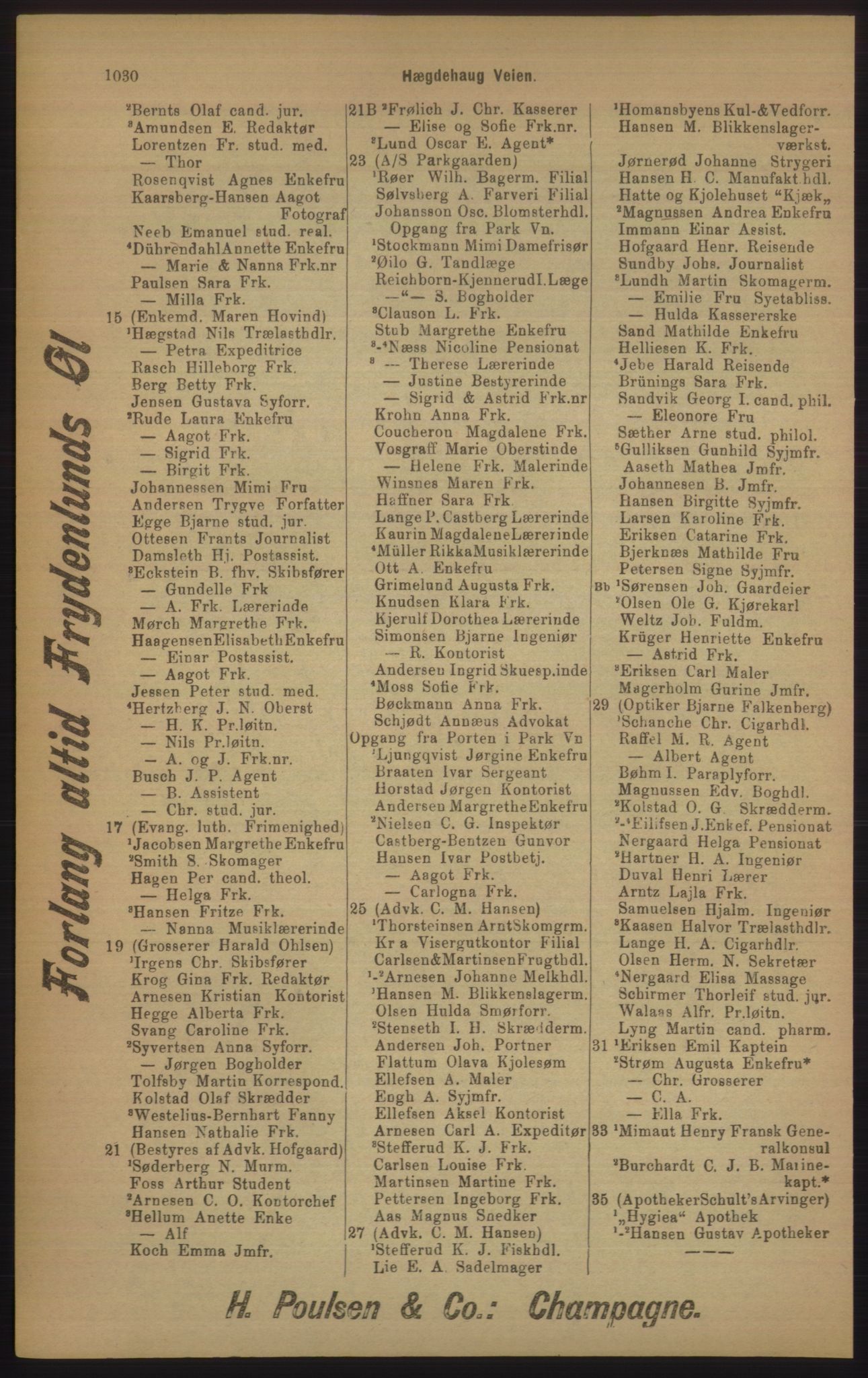 Kristiania/Oslo adressebok, PUBL/-, 1905, p. 1030