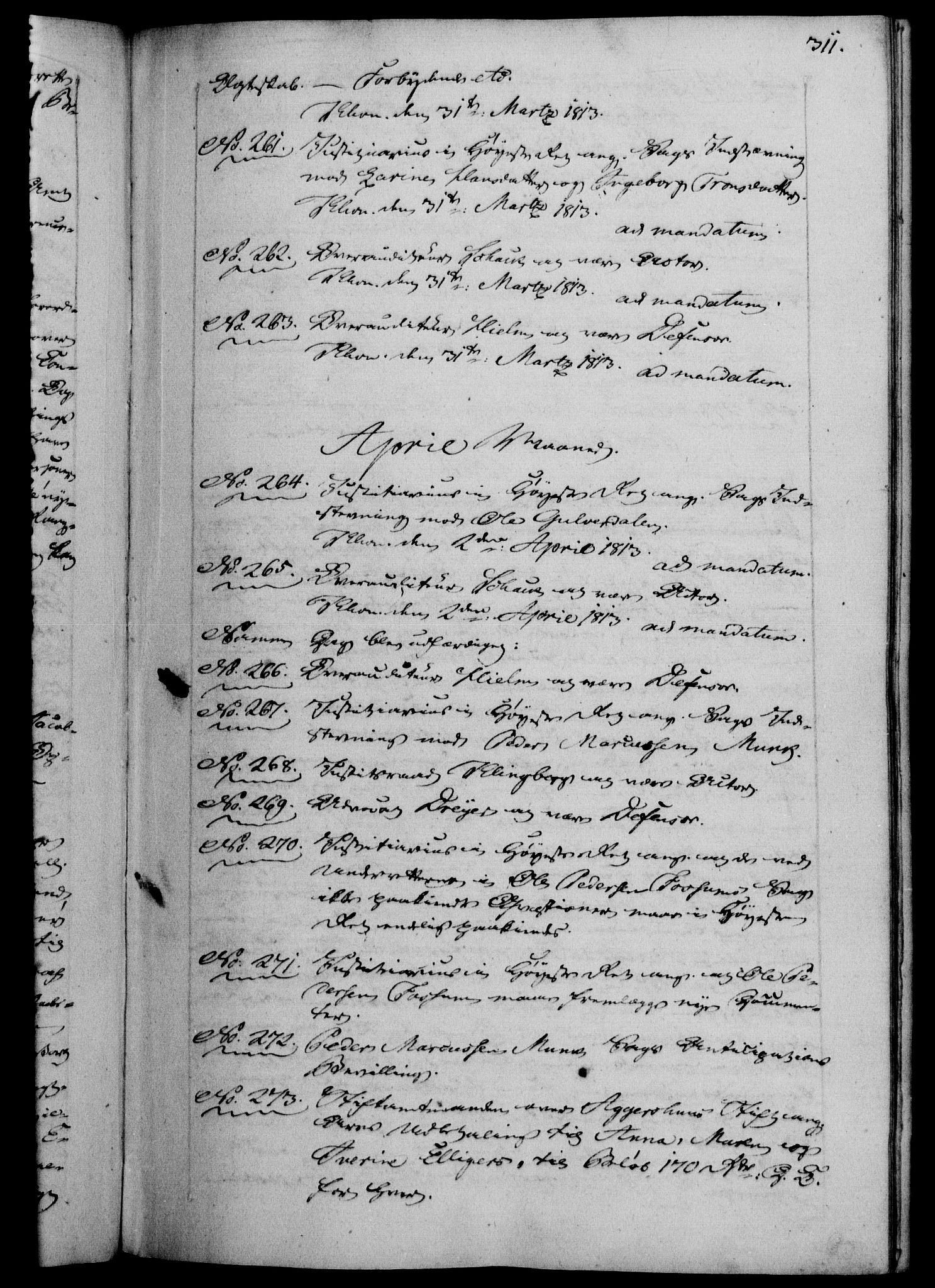 Danske Kanselli 1800-1814, AV/RA-EA-3024/H/Hf/Hfb/Hfba/L0005: Registranter, 1811-1814, p. 311a