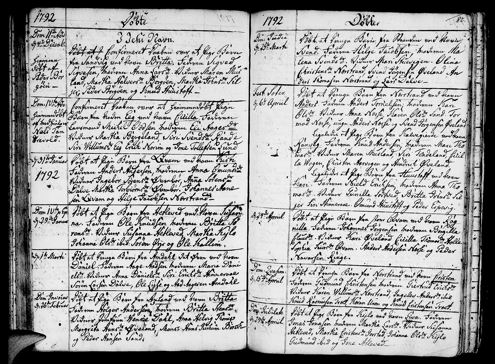 Nedstrand sokneprestkontor, AV/SAST-A-101841/01/IV: Parish register (official) no. A 4, 1779-1795, p. 82