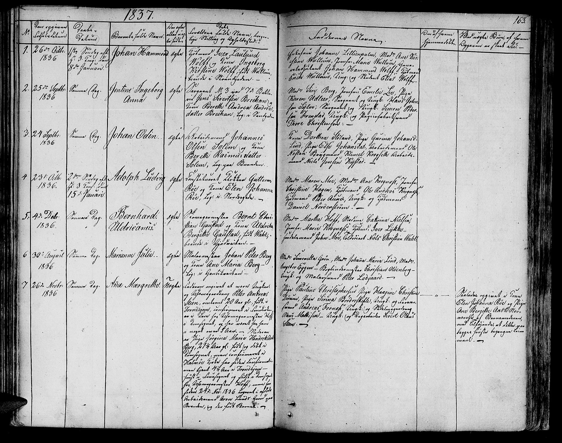 Ministerialprotokoller, klokkerbøker og fødselsregistre - Sør-Trøndelag, SAT/A-1456/602/L0108: Parish register (official) no. 602A06, 1821-1839, p. 163