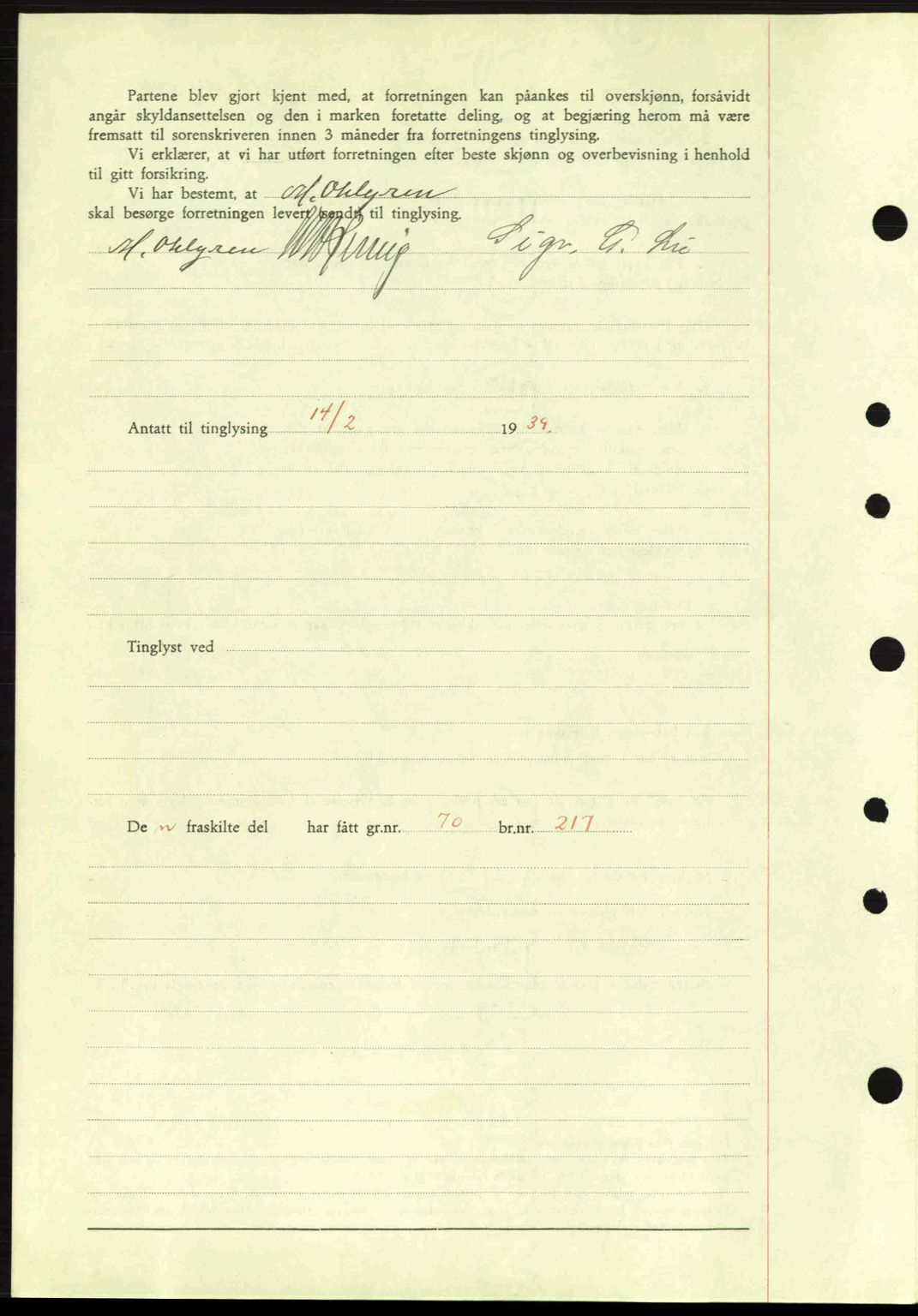 Idd og Marker sorenskriveri, AV/SAO-A-10283/G/Gb/Gbb/L0003: Mortgage book no. A3, 1938-1939, Diary no: : 231/1939