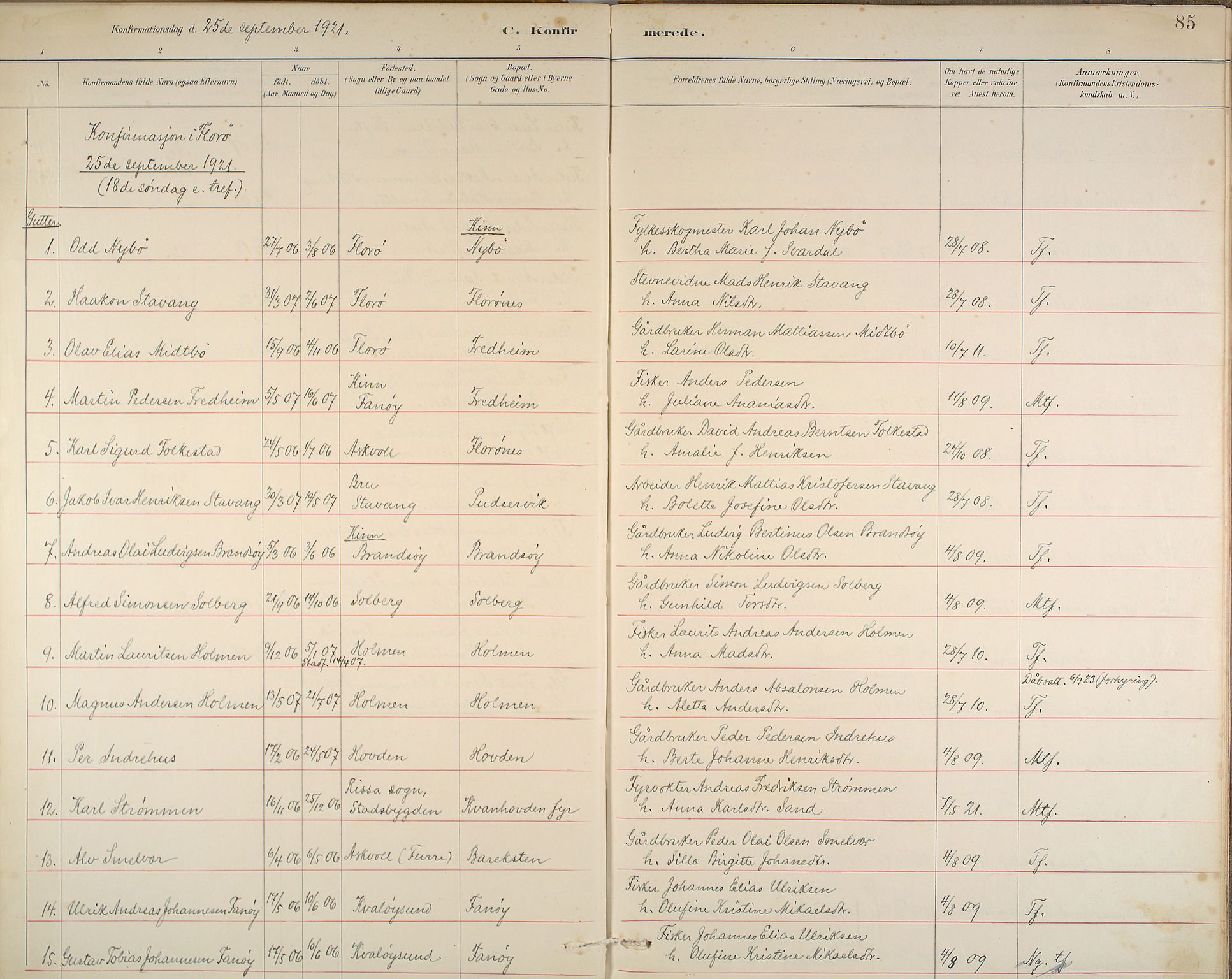 Kinn sokneprestembete, SAB/A-80801/H/Haa/Haab/L0006: Parish register (official) no. B 6, 1883-1925, p. 85