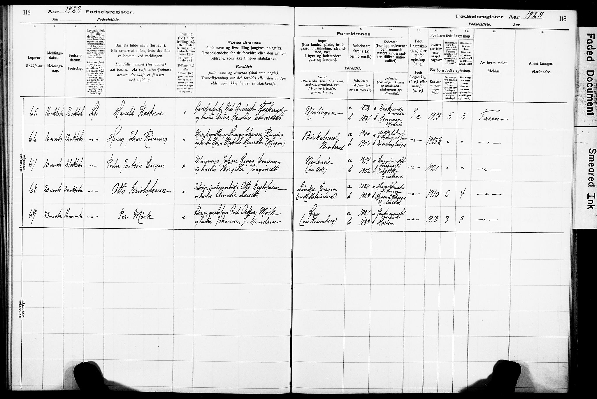 Norderhov kirkebøker, AV/SAKO-A-237/J/Ja/L0001: Birth register no. 1, 1916-1930, p. 118