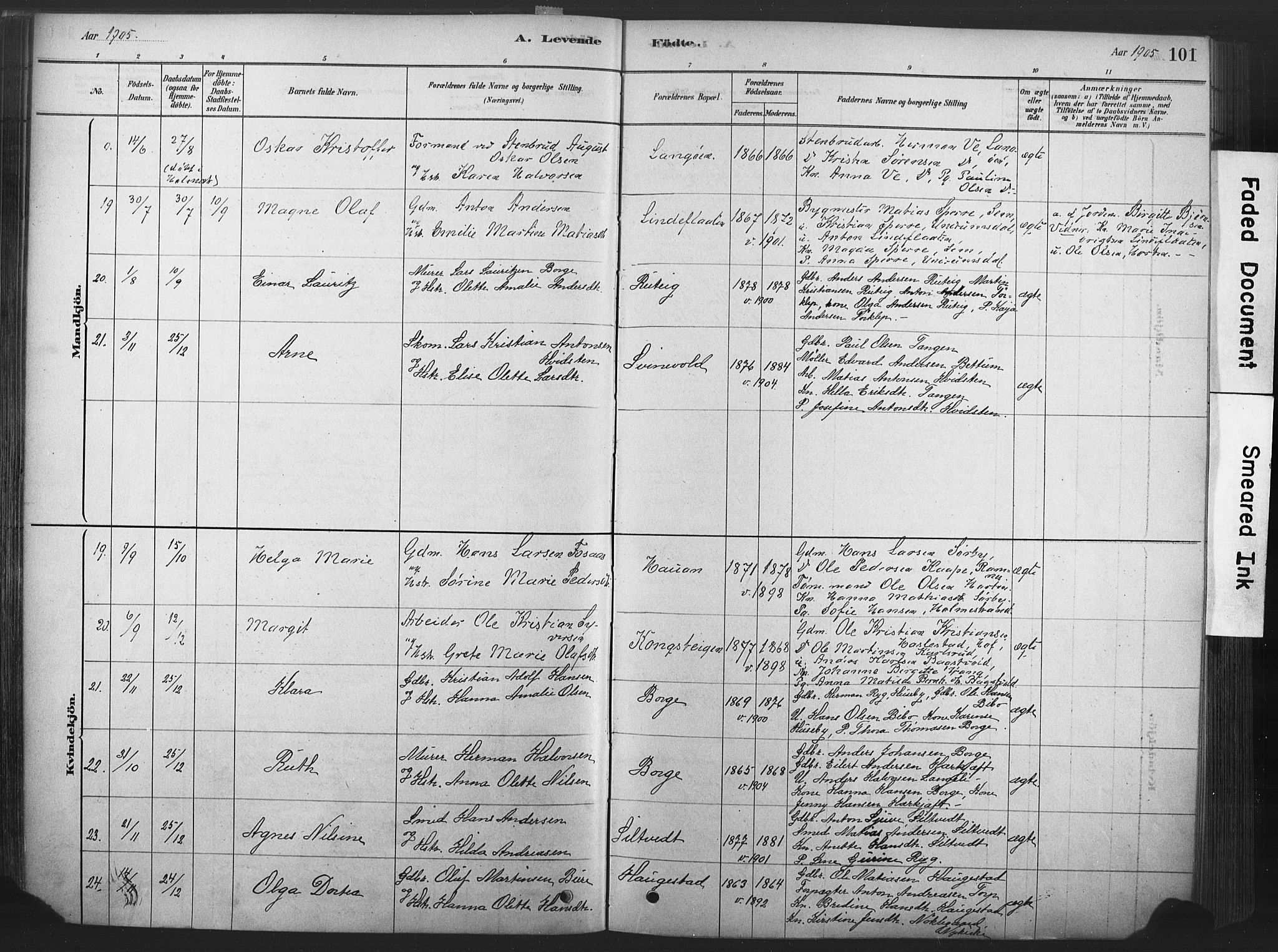 Våle kirkebøker, AV/SAKO-A-334/F/Fa/L0011: Parish register (official) no. I 11, 1878-1906, p. 101