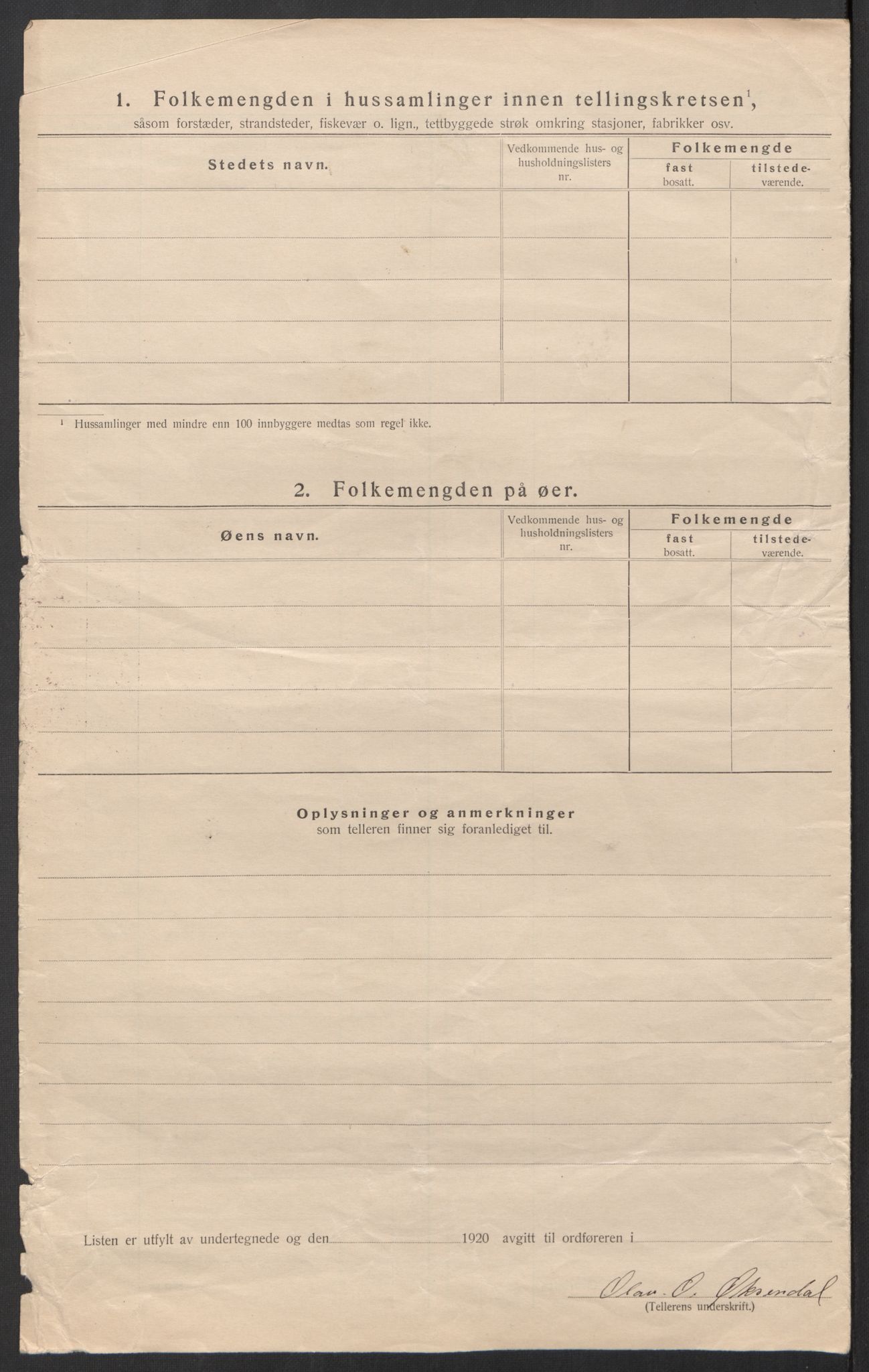 SAT, 1920 census for Vefsn, 1920, p. 20