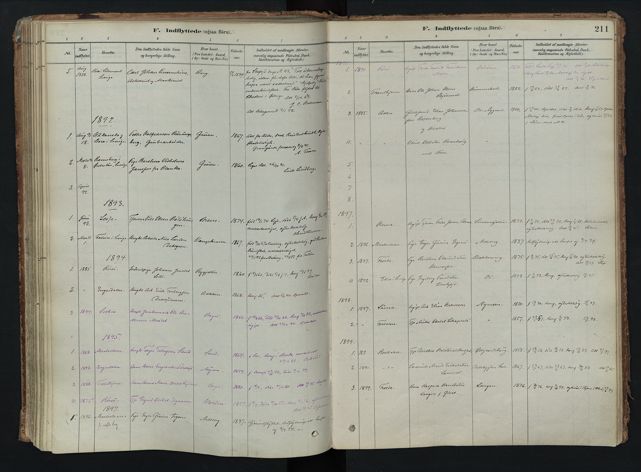 Tolga prestekontor, SAH/PREST-062/K/L0008: Parish register (official) no. 8, 1877-1910, p. 211