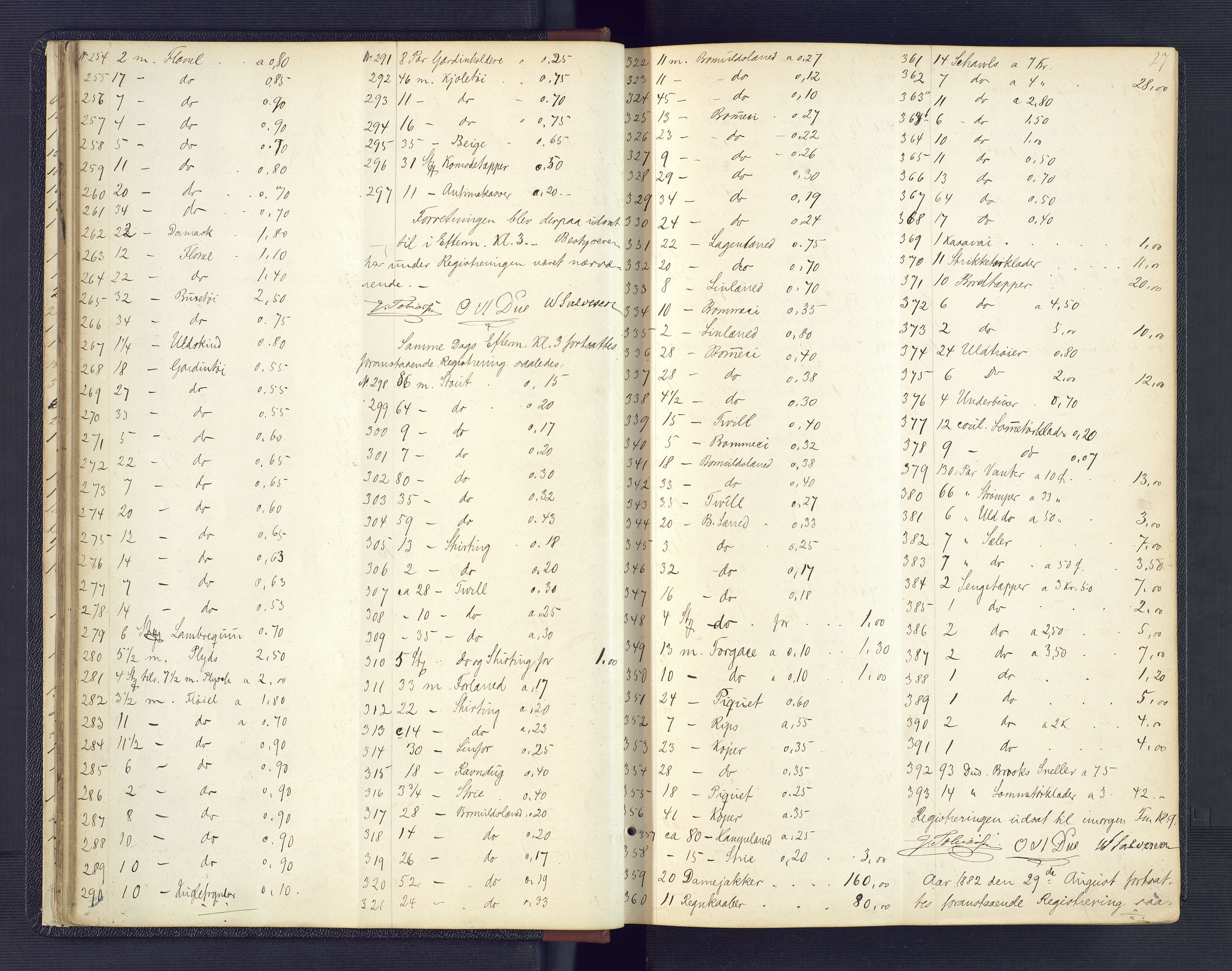 Kristiansand byrett, AV/SAK-1223-0001/H/Hc/L0032: Skifteregistreringsprotokoll nr. 4, med register, 1881-1888, p. 27