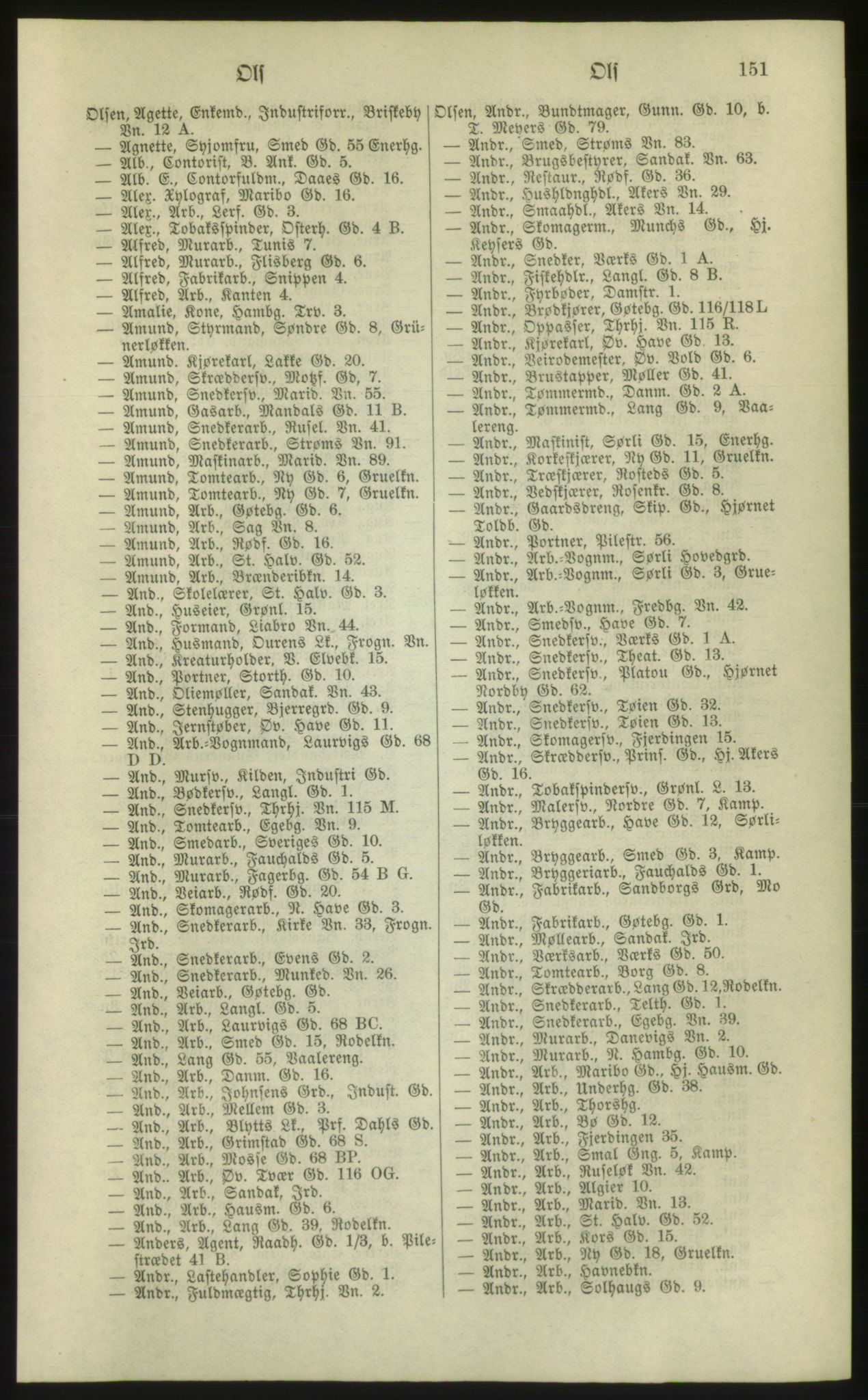 Kristiania/Oslo adressebok, PUBL/-, 1881, p. 151