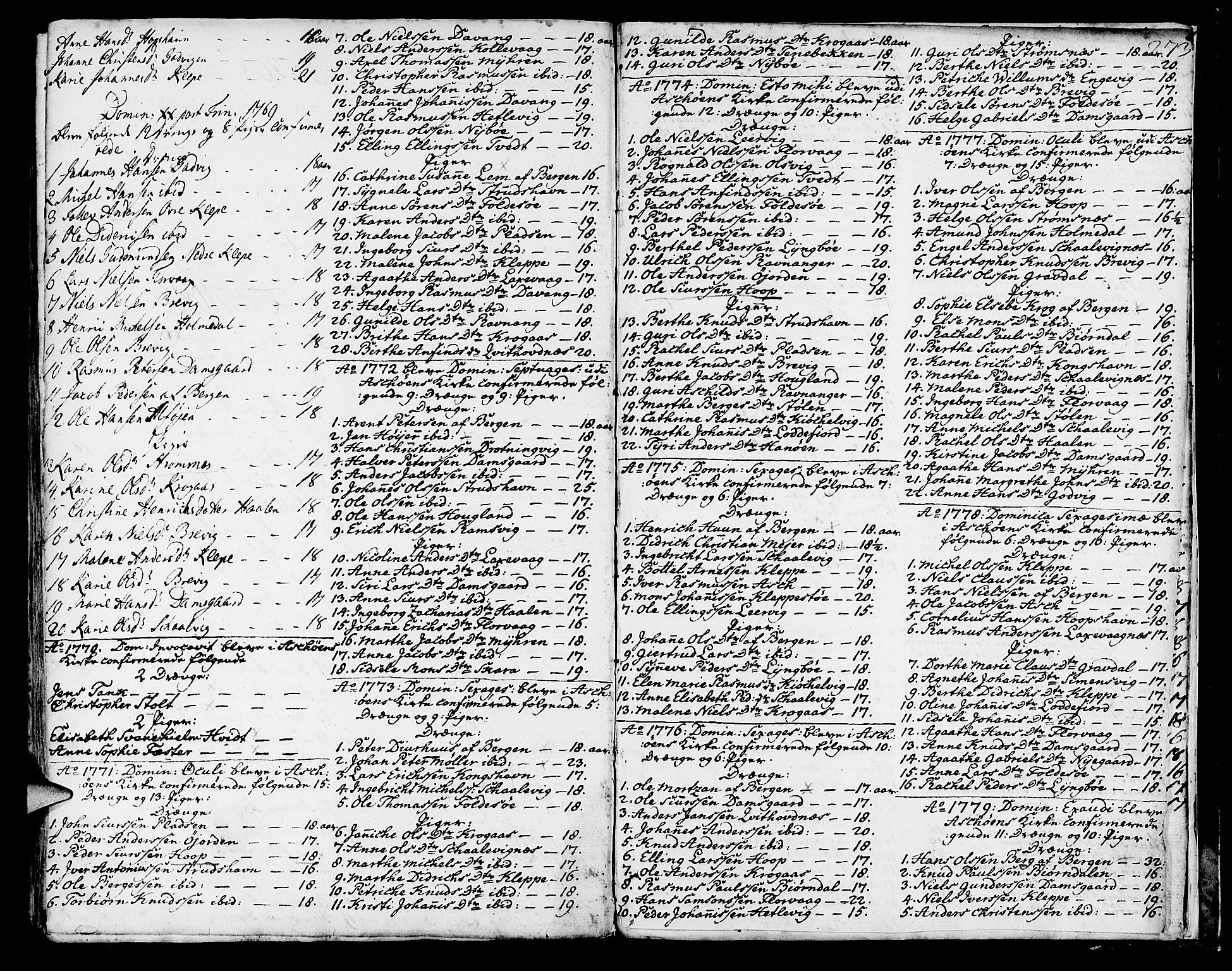 Askøy Sokneprestembete, SAB/A-74101/H/Ha/Haa/Haaa/L0001: Parish register (official) no. A 1, 1742-1818, p. 273